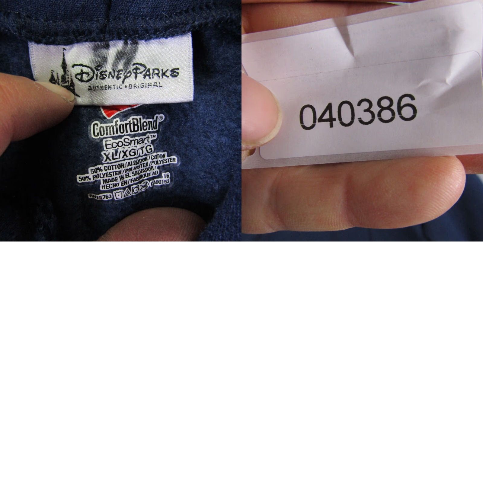 Disney Disney Hoodie Mens XL Blue Mickey Mouse Pullover Sweatshirt Zip Front Pockets Cartoon Logo Knit Cotton Polyester Size US XL / EU 56 / 4 - 8 Thumbnail