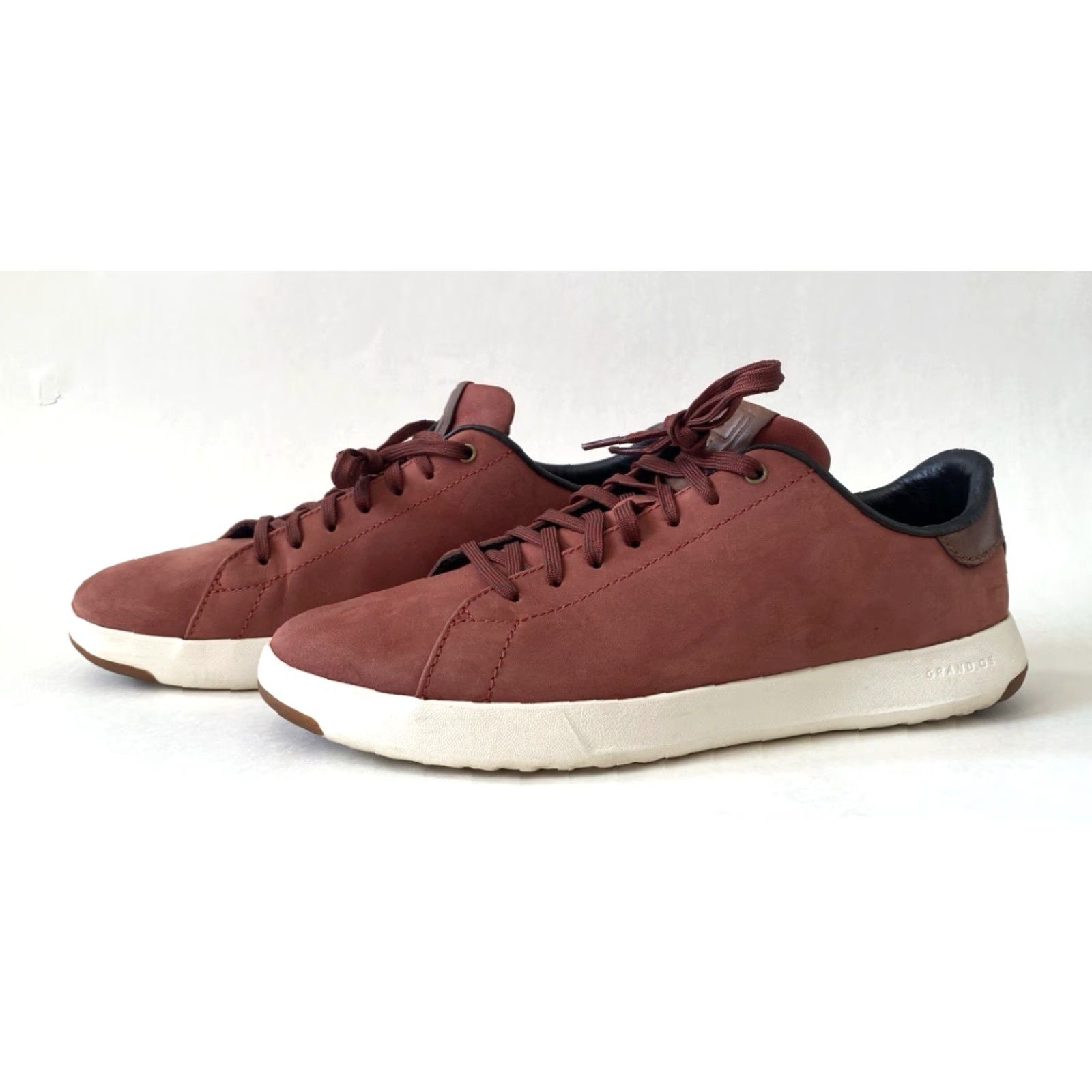 Cole Haan Cole Haan GrandPro Men’s Leather Sneakers Maroon Nubuck Chestnut 10 M Casual Shoes Size US 10 / EU 43 - 3 Thumbnail