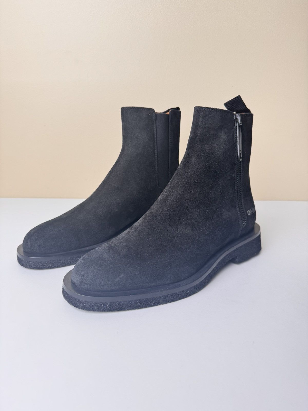Off-White NEW Off-White Suede 'Spongesole' Chelsea Ankle Boots Size US 8 / EU 41 - 1 Thumbnail