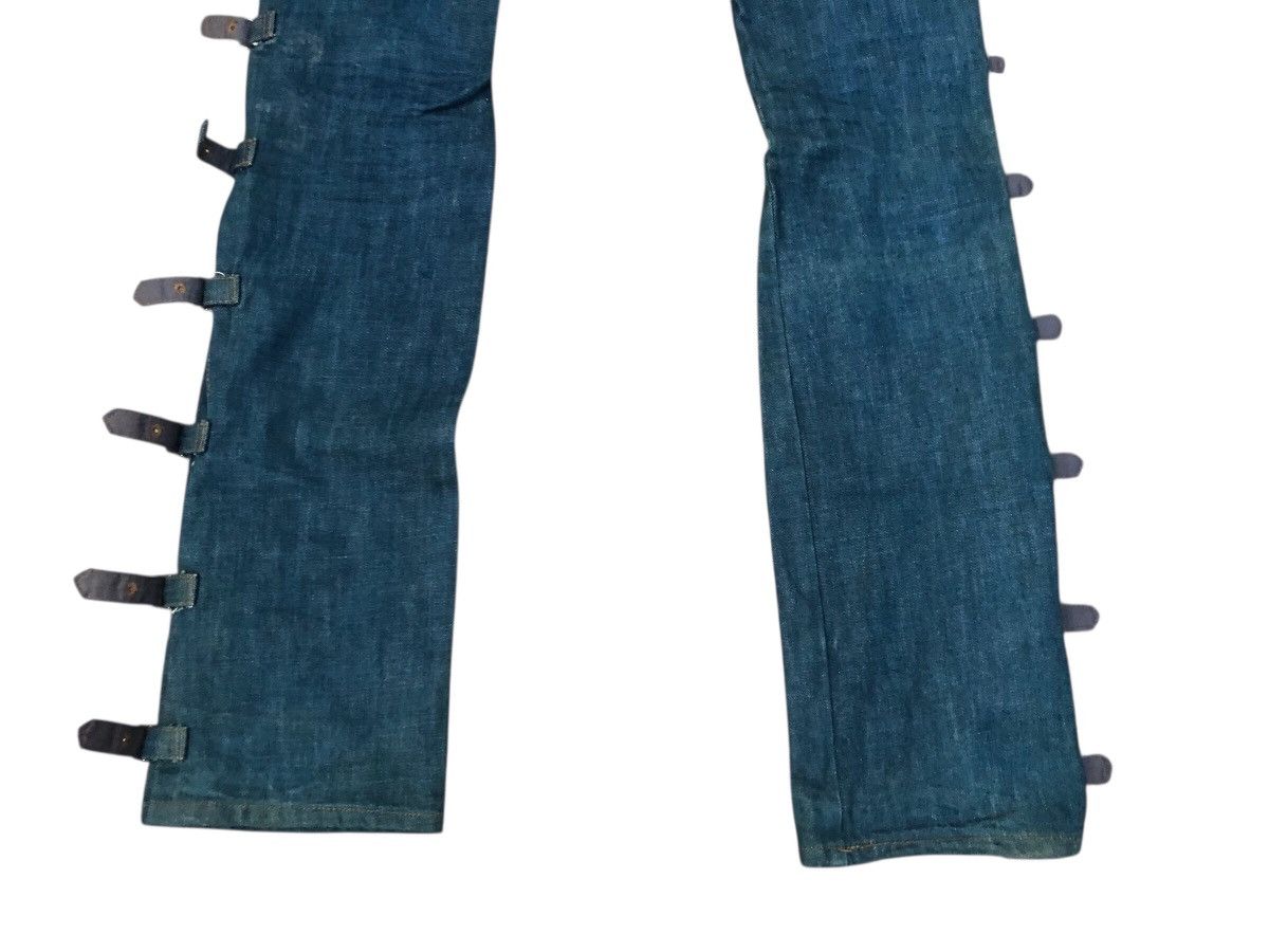 Morgan Homme Flare Bondage MORGAN HOMME Japanese Brand Strap Leg Jeans Size 31" - 6 Thumbnail