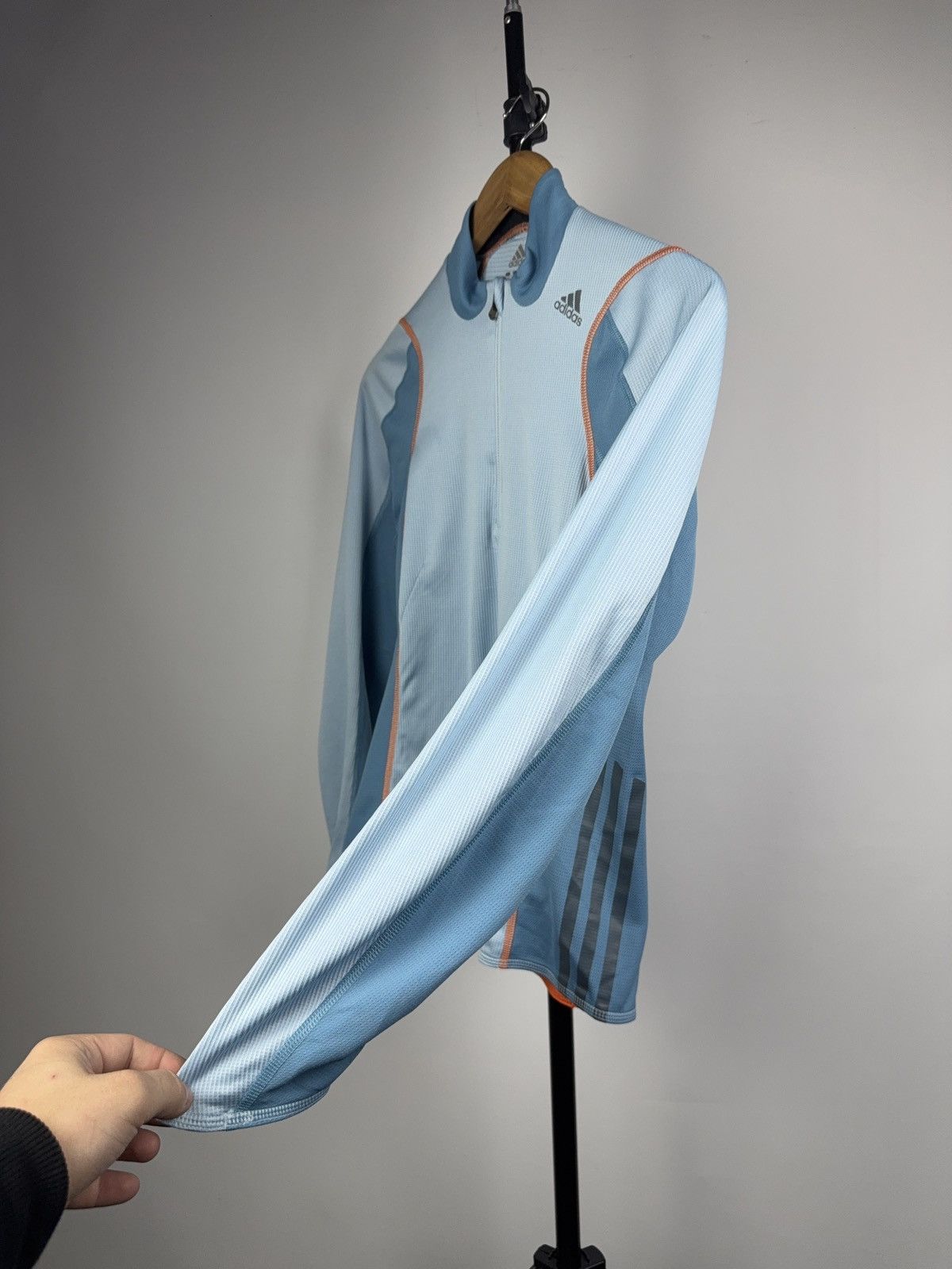 Adidas 00s Adidas ClimaWarm Light Blue Running Top Half Zip M Size M / US 6-8 / IT 42-44 - 8 Thumbnail