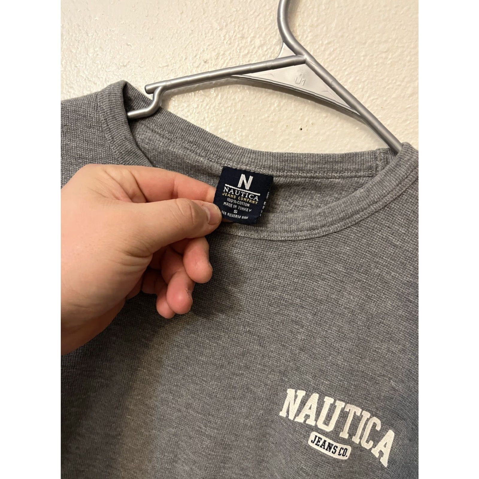 Nautica Nautica Jeans Co Thermal Shirt Mens S Waffle Knit Gray Logo Casual Warm Shirt Mens S Gray Nautica Logo Thermal Knit Cotton Size US S / EU 44-46 / 1 - 3 Thumbnail