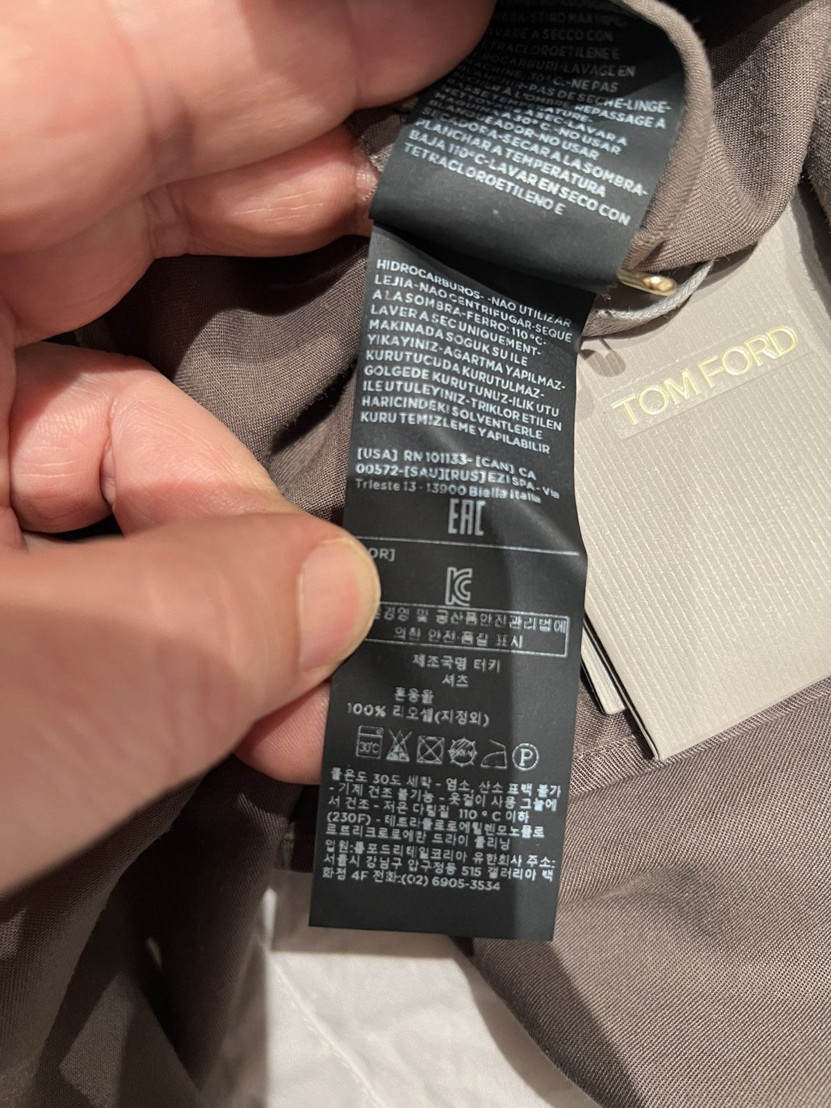 Tom Ford TOM FORD Long Sleeves Brown Shirt 15.3/4 40 100% LYOCELL Size US M / EU 48-50 / 2 - 14 Thumbnail