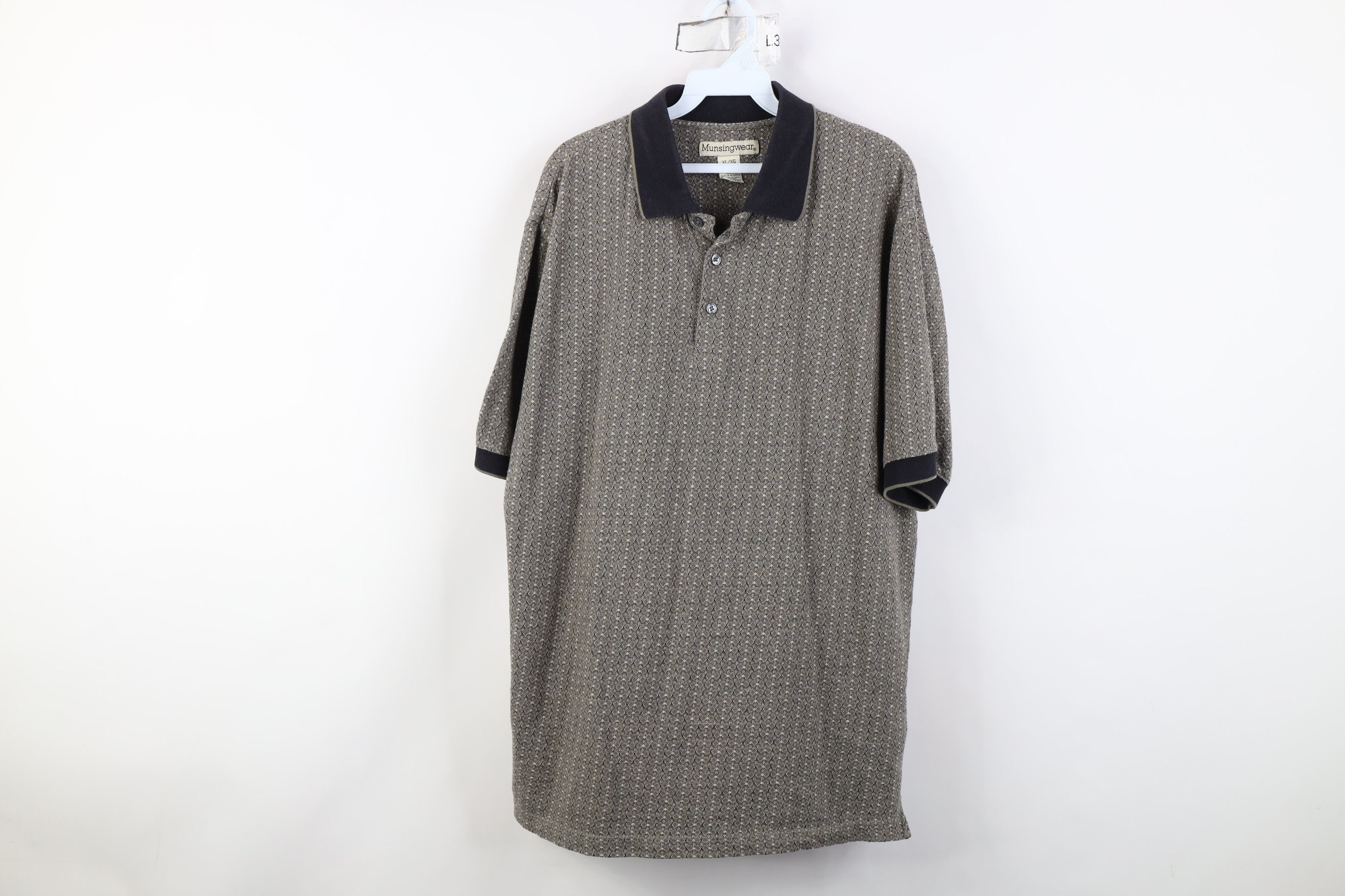 Vintage Vintage 90s Streetwear Diamond Knit Collared Golf Polo Shirt Size US XL / EU 56 / 4 - 1 Thumbnail