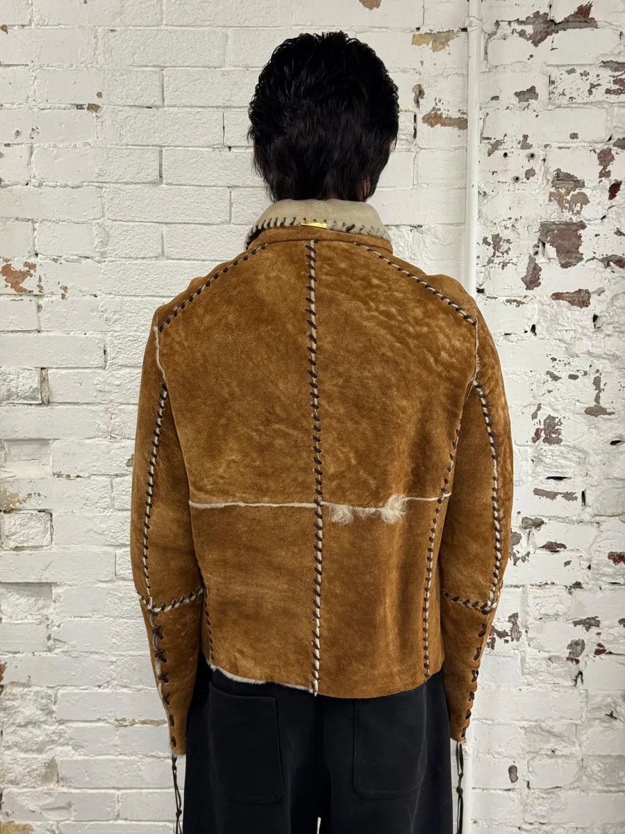 Roberto Cavalli 2000s Roberto Cavalli Brown Shearling Asymmetrical Leather Jacket Size US M / EU 48-50 / 2 - 3 Thumbnail
