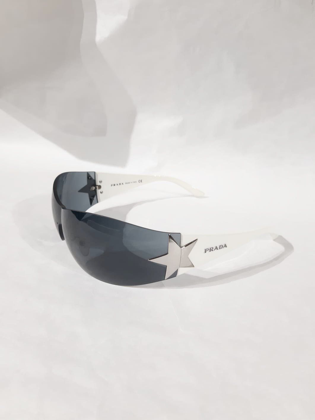 Prada Chrome Star White Sunglasses Vintage early 2000's Y2K Size ONE SIZE - 3 Thumbnail