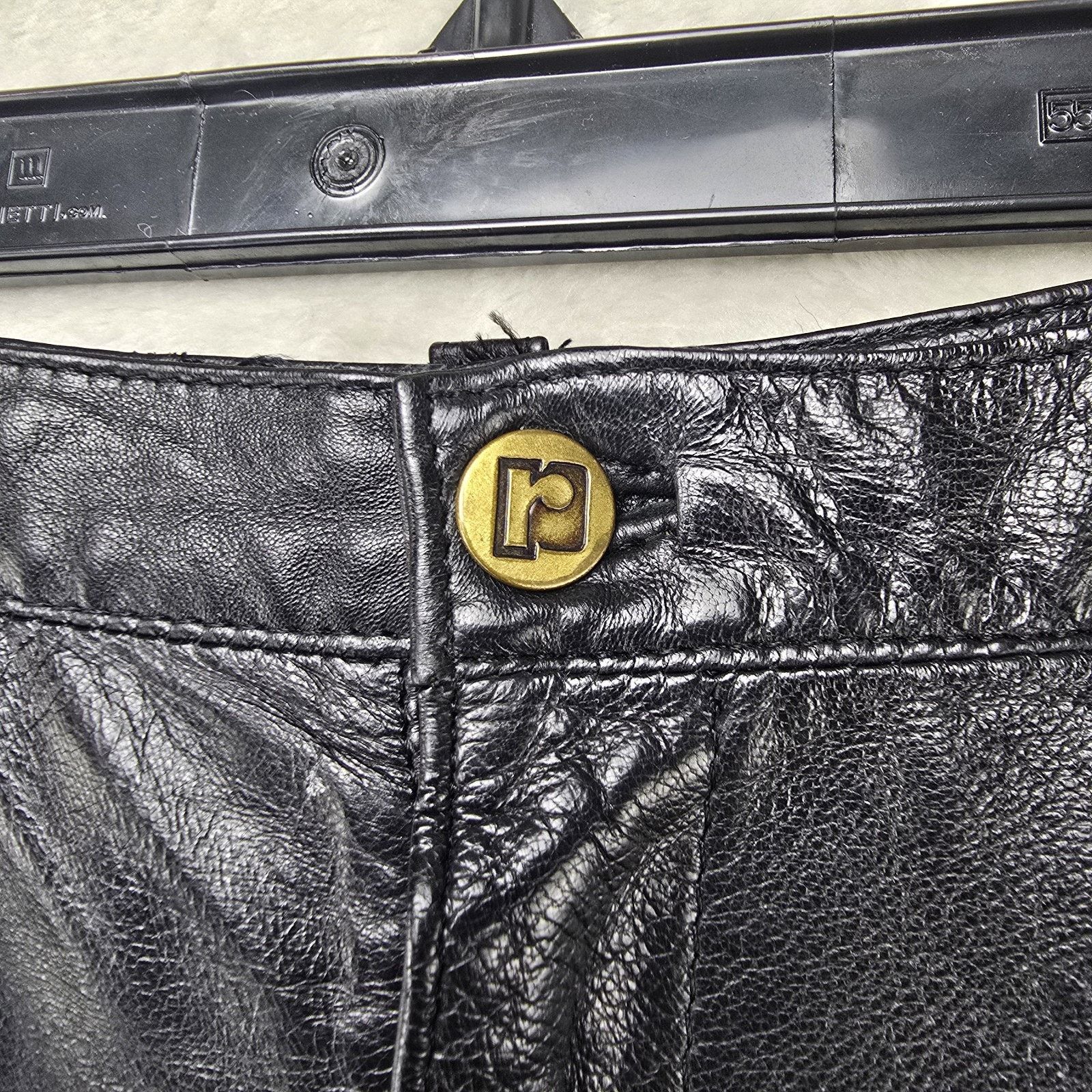 Paco Rabanne Vintage Paco Rabanne Paris Leather Pants 34 (Fit 28x32) 70s Size 28" / US 6 / IT 42 - 4 Thumbnail