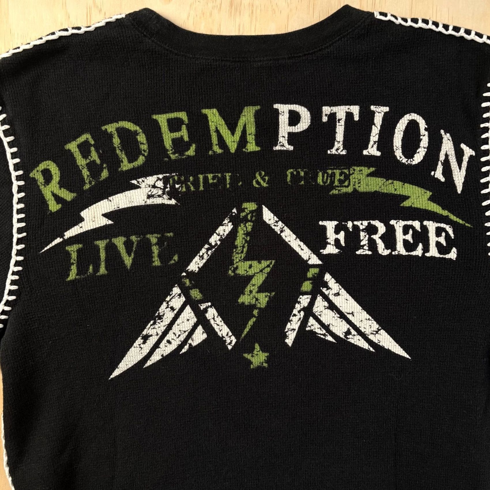 Affliction Y2K Affliction Style Shirt Mens Small Black Long Sleeve Thermal Live Free Biker Size US S / EU 44-46 / 1 - 6 Thumbnail