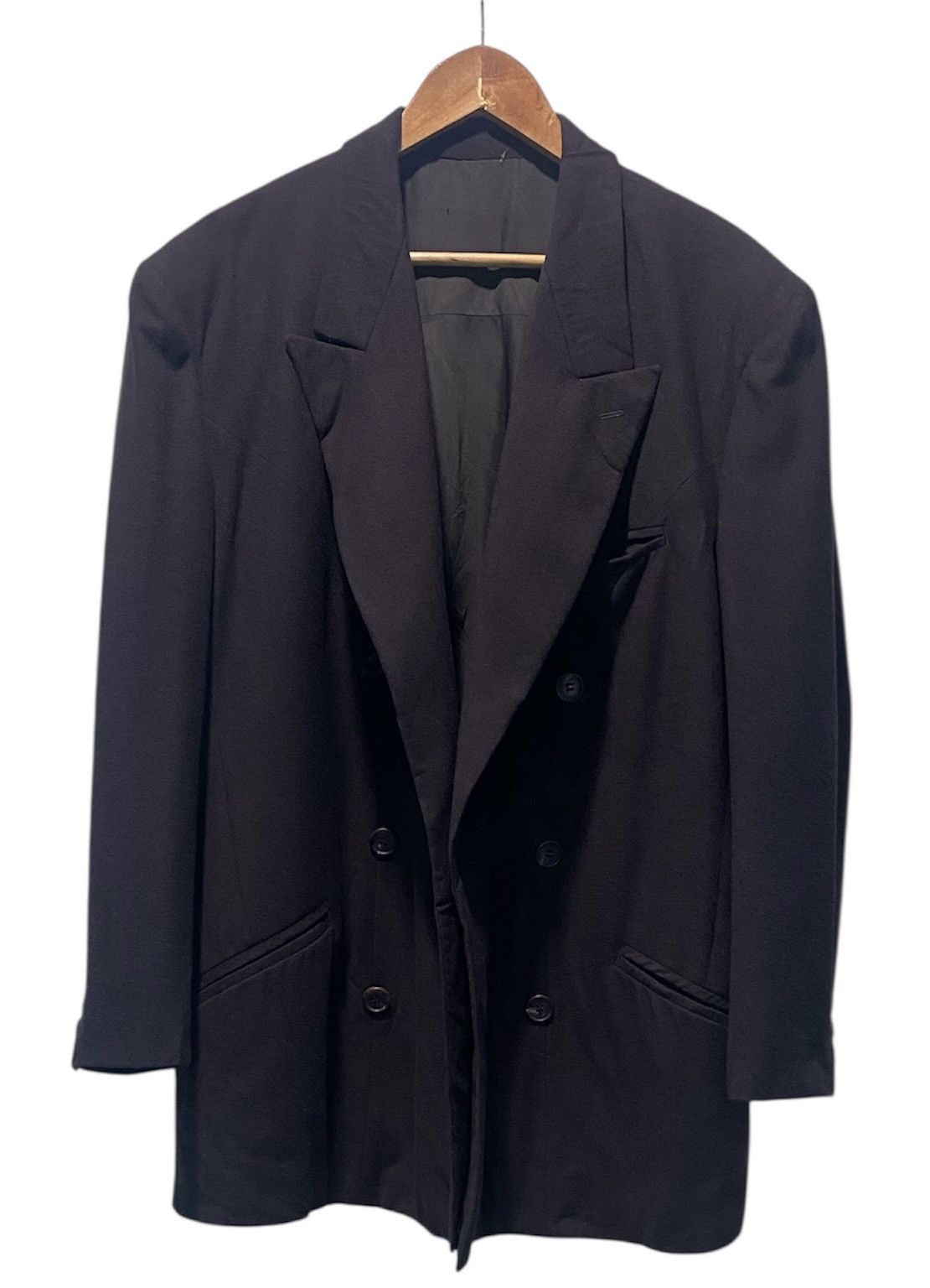 Issey Miyake Archive 80’s Issey Miyake Double Breasted Coat Wool Jacket Size US XL / EU 56 / 4 - 2 Thumbnail