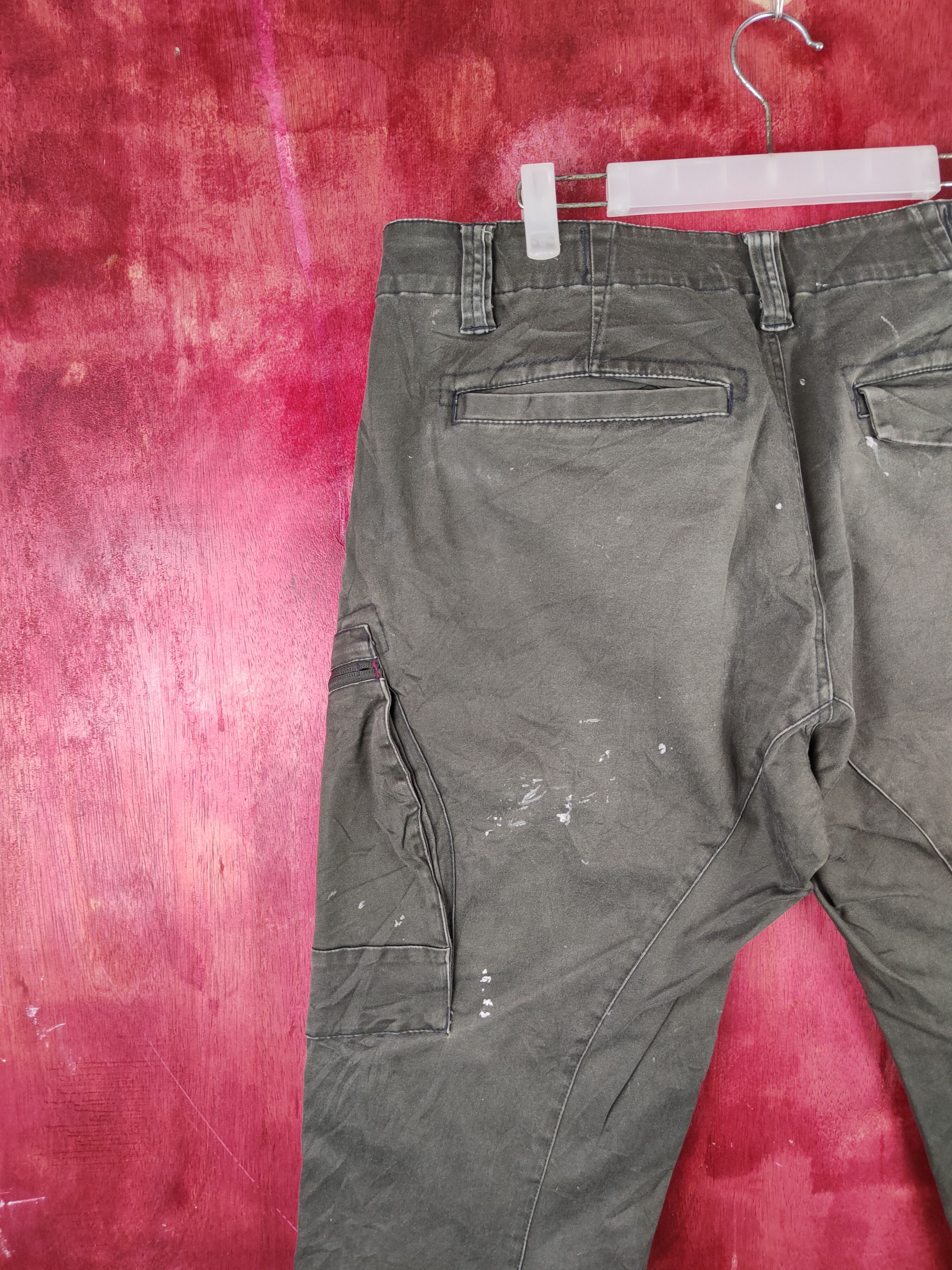 Japanese Brand Genba Dark Olive Multipocket Cargo Pants #S1285 Size US 37 - 8 Thumbnail