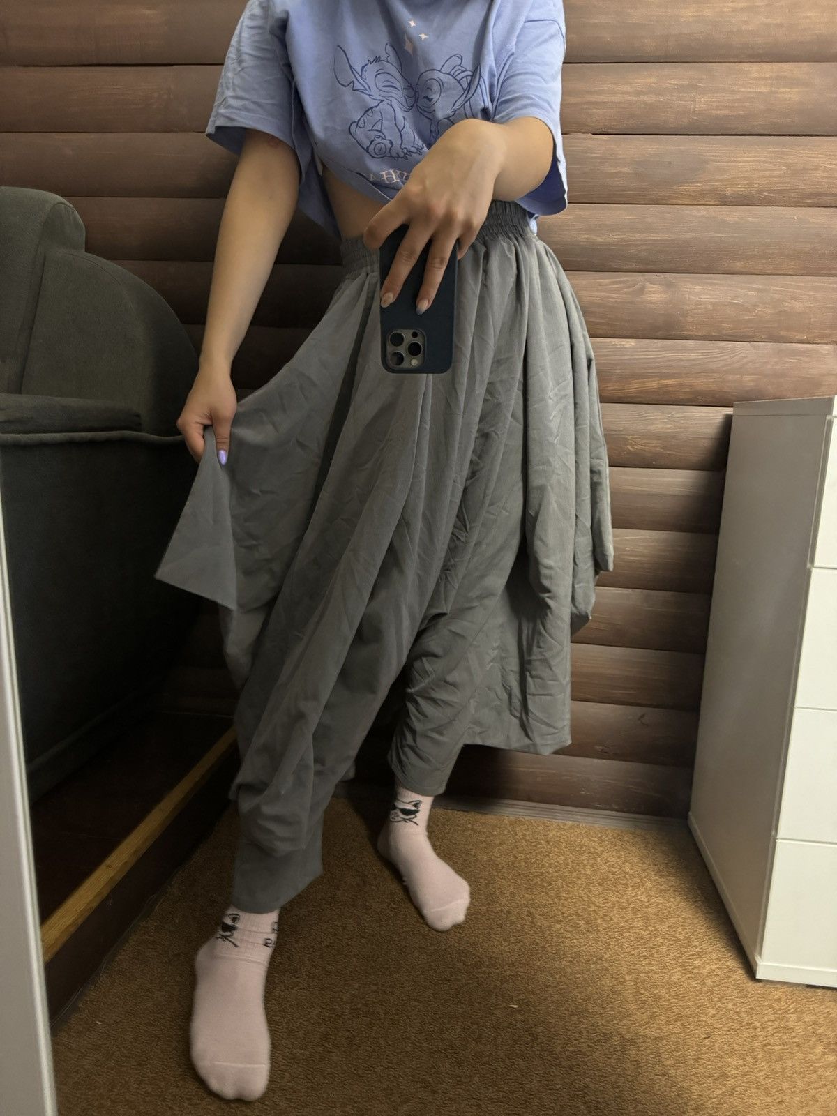 Japanese Brand × Vintage Vintage Aakasha Layered Skirt Pants Drop Crotch Sweat Jogger Size US 32 / EU 48 - 7 Thumbnail