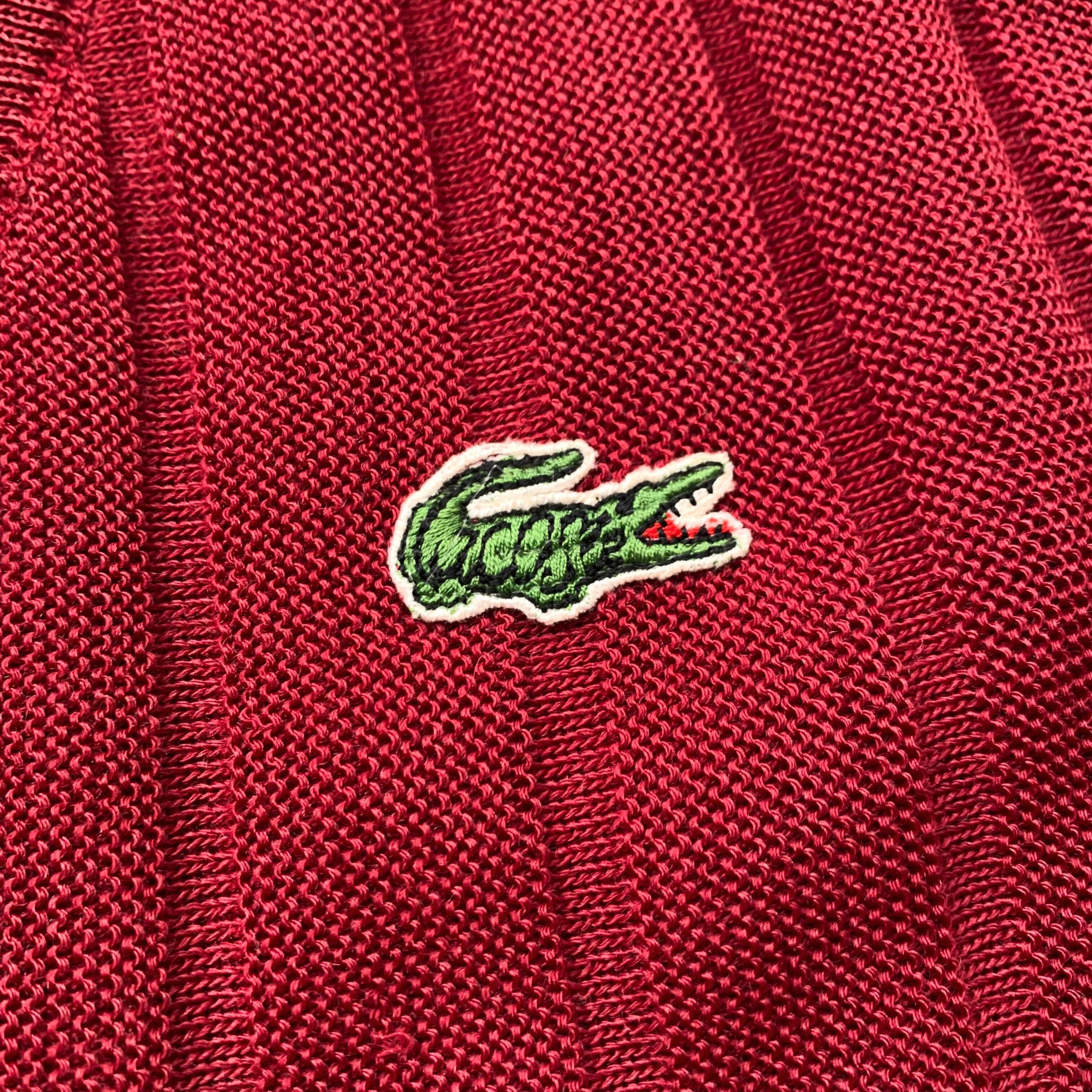 Lacoste Maroon 1980s Lacoste Mini Logo Stripes Knit Vest Size US M / EU 48-50 / 2 - 3 Thumbnail
