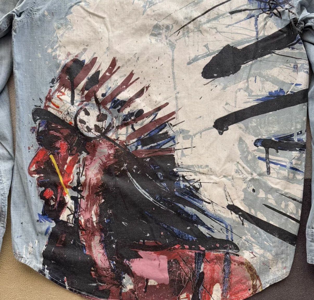 Denim & Supply Ralph Lauren Denim & Supply Ralph Lauren Art Painted Denim Shirt K22 Size US M / EU 48-50 / 2 - 2 Thumbnail
