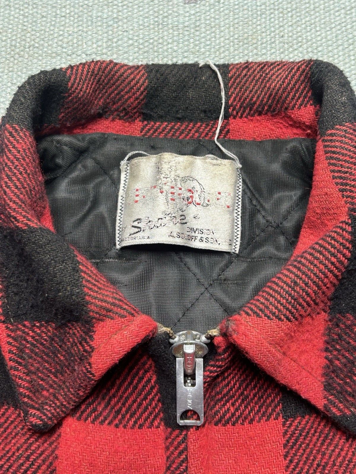 Vintage Vtg wool zip jacket buffalo plaid Weatherguard quilted large Size US L / EU 52-54 / 3 - 10 Thumbnail