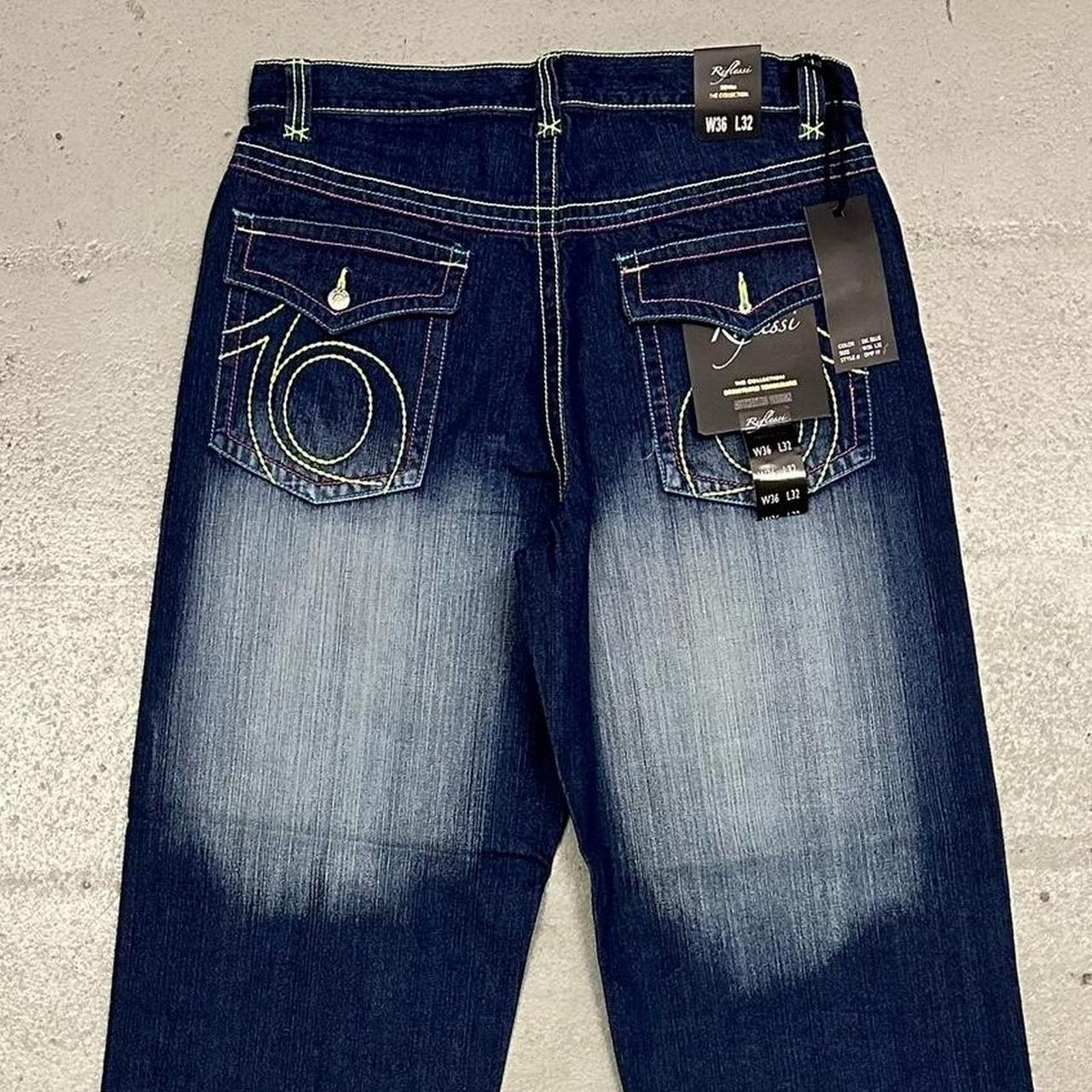 Vintage Vintage baggy y2k riflessi faded blue skater unique design Size US 36 / EU 52 - 2 Thumbnail