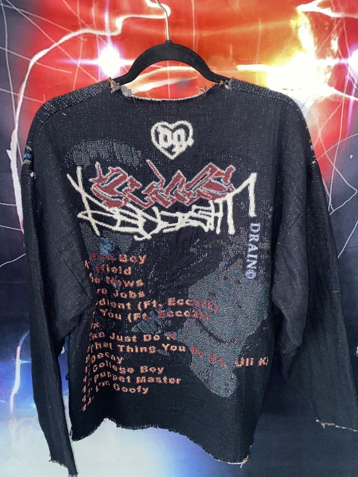 Drain Gang Bladee RedLight Tapestry Sweater *Custom Made* Size US M / EU 48-50 / 2 - 2 Thumbnail