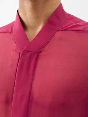 Rick Owens o1y0325 Solid Color Shirt in Fuschia Size US S / EU 44-46 / 1 - 2 Thumbnail