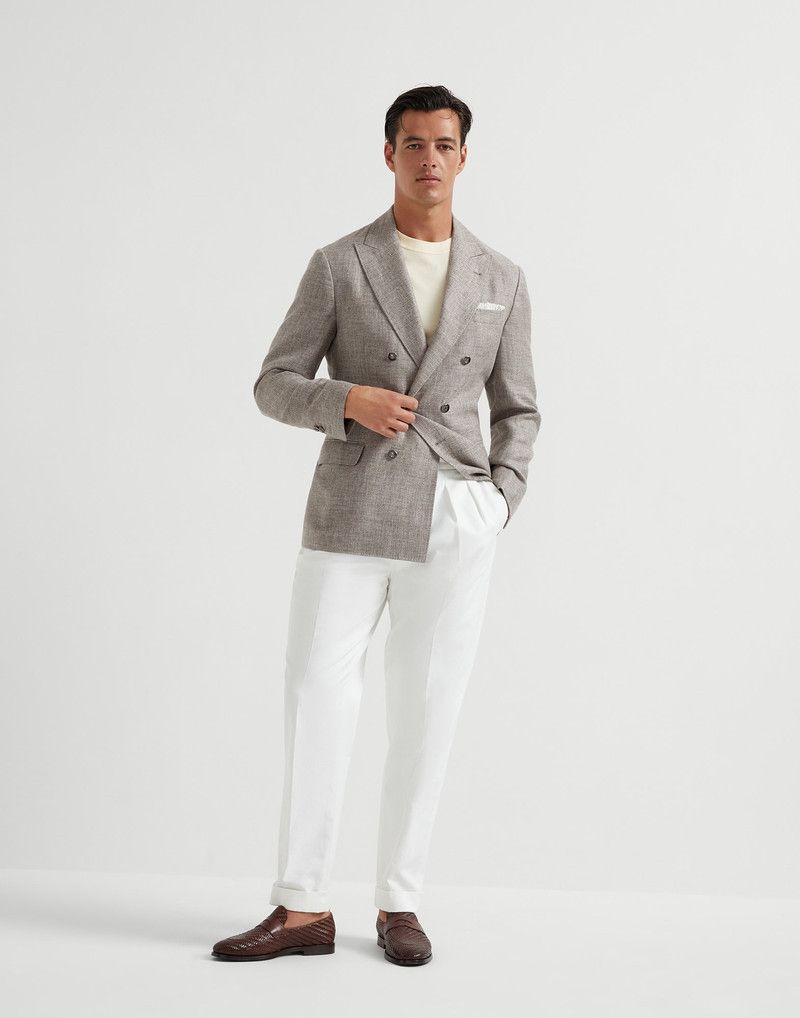 Brunello Cucinelli o1la1rc1a0326 Cotton Jersey Crew Neck T-Shirt in Ivory Size US M / EU 48-50 / 2 - 5 Thumbnail