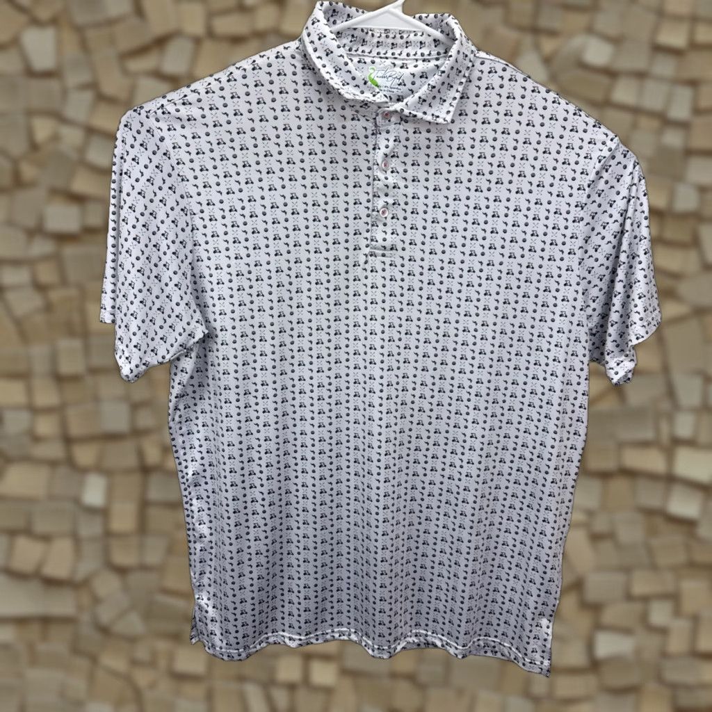 Tailorbyrd TAILOR BYRD Polo Shirt Mens 2XL Blue Geometric Print Golf Performance Breathable Moisture Wicking Quick Dry UV Protection Short Sleeve Collar Polo Size US XXL / EU 58 / 5 - 1 Thumbnail
