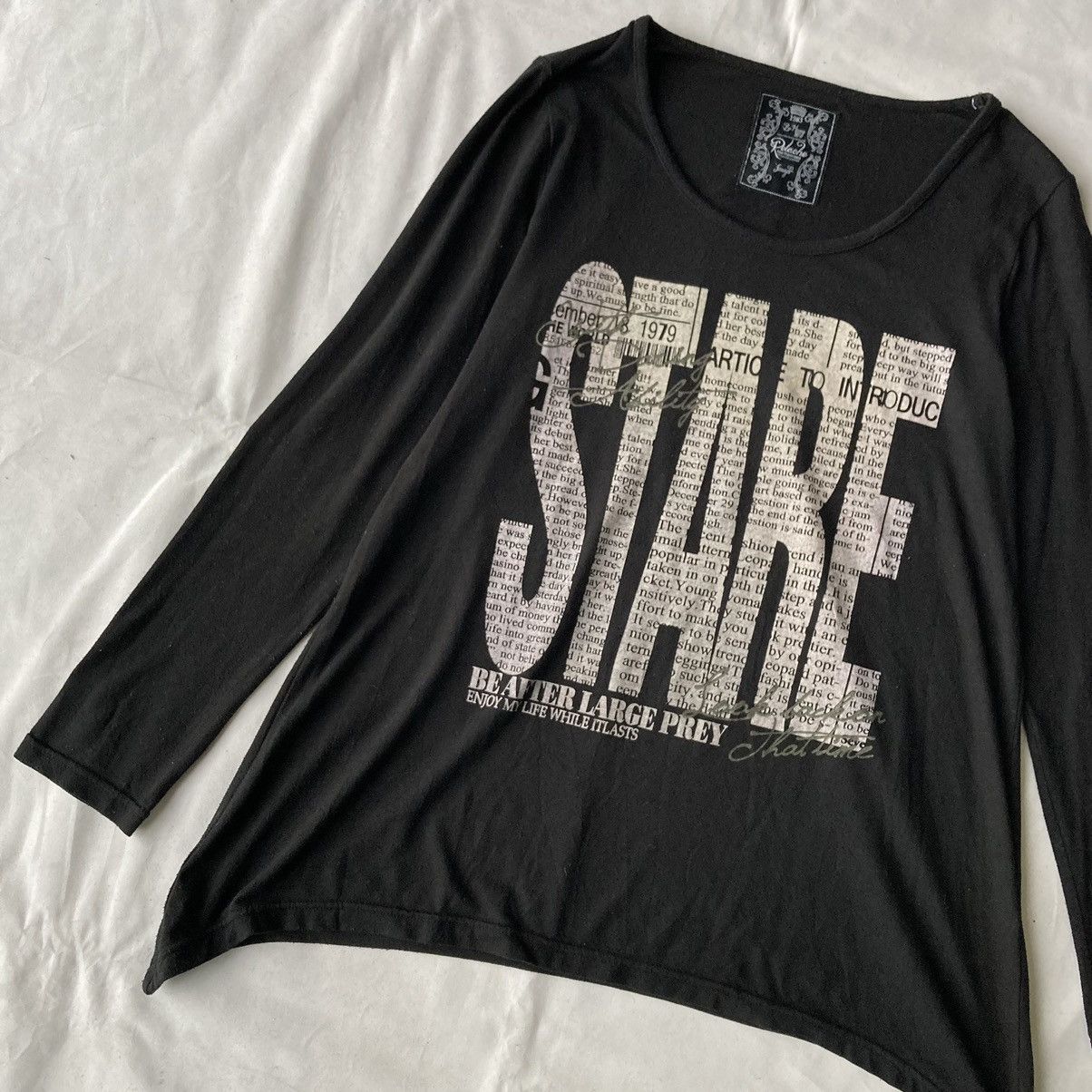 Japanese Brand × Vintage Japanese Y2K Gothic Grunge Style Stare Typography Tees Size US L / EU 52-54 / 3 - 4 Thumbnail