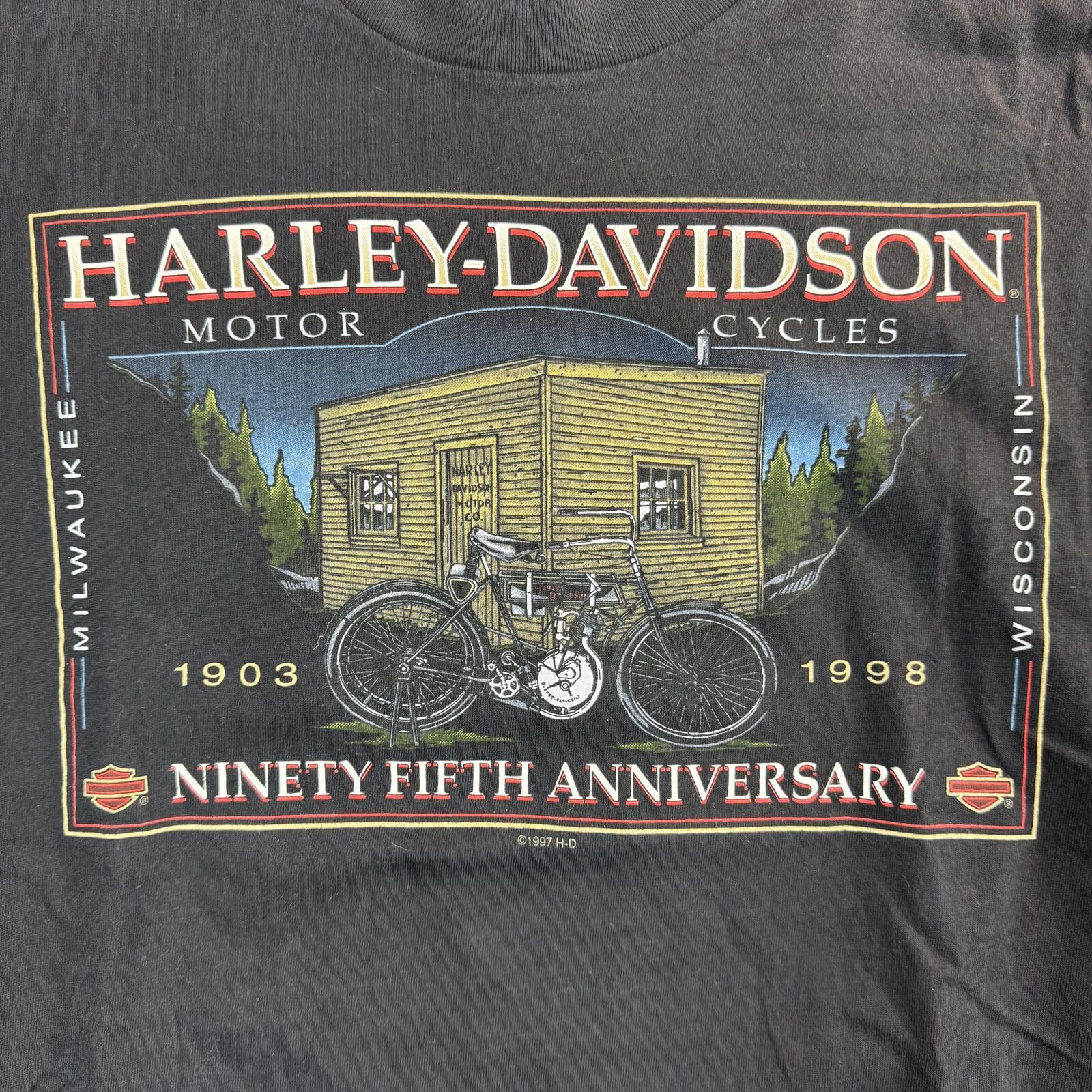 Harley Davidson Vintage 1997 Harley Davidson 95th Anniversary USA T Shirt M Size US M / EU 48-50 / 2 - 2 Thumbnail