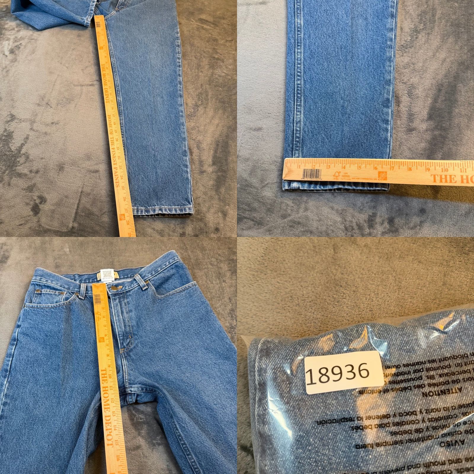 Vintage LL Bean Jeans Womens 12 Petite High Rise Straight Leg Blue 30x27.5" Classic Fit Denim 5-Pocket Button Zip Easy Care Modern N/A Size 34" / US 12 / IT 48 - 8 Thumbnail
