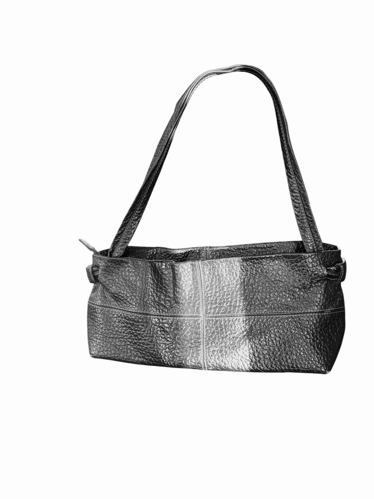 Vintage Y2K VTG PLINIO VISONA PEBBLED LEATHER SHOULDER bag in black Size ONE SIZE - 6 Thumbnail