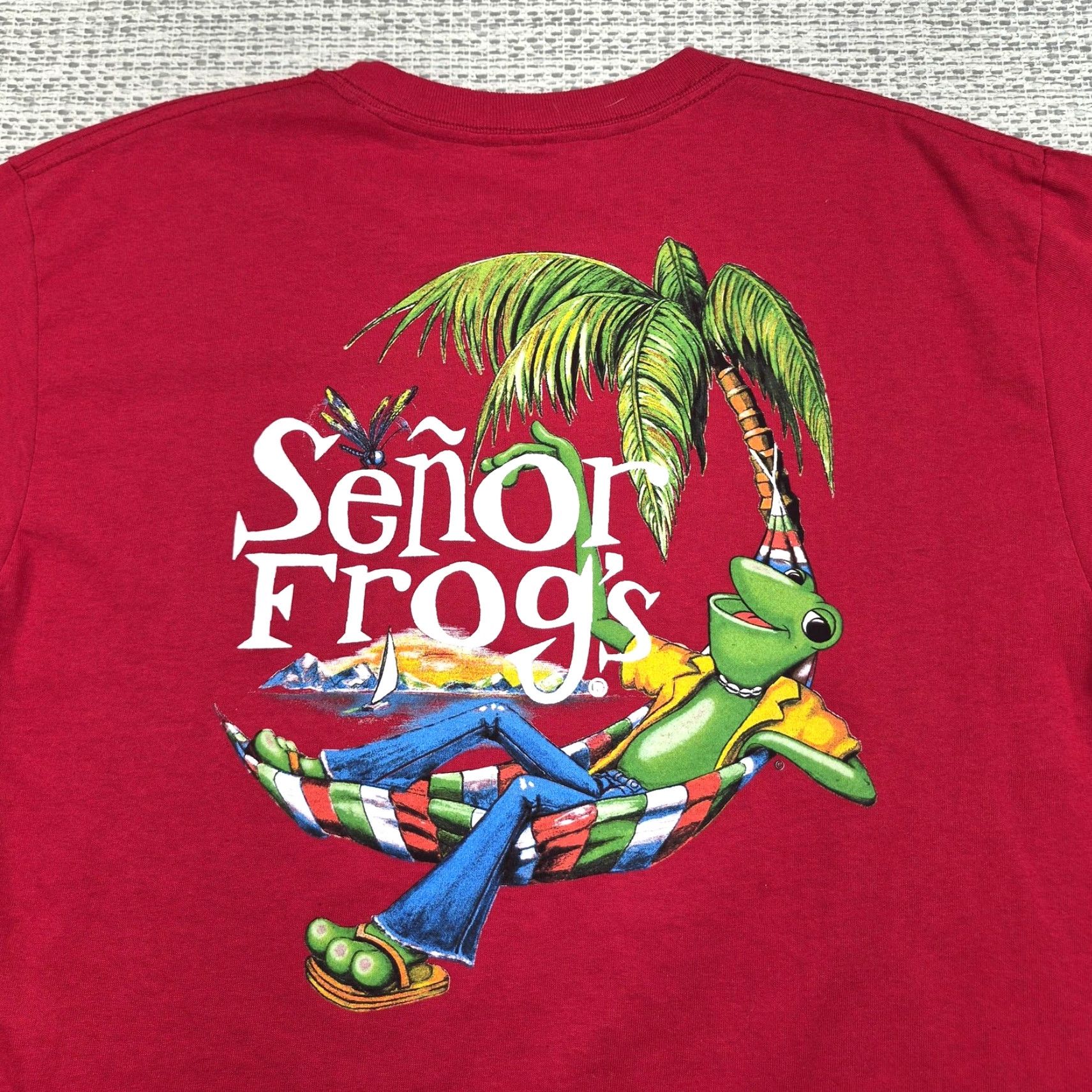 Vintage Señor Frog's Shirt Mens Large Red Vallarta Mexico Beach Graphic Tee Hammock Shirt T-Shirt Casual Crew Neck Logo Size US L / EU 52-54 / 3 - 2 Thumbnail