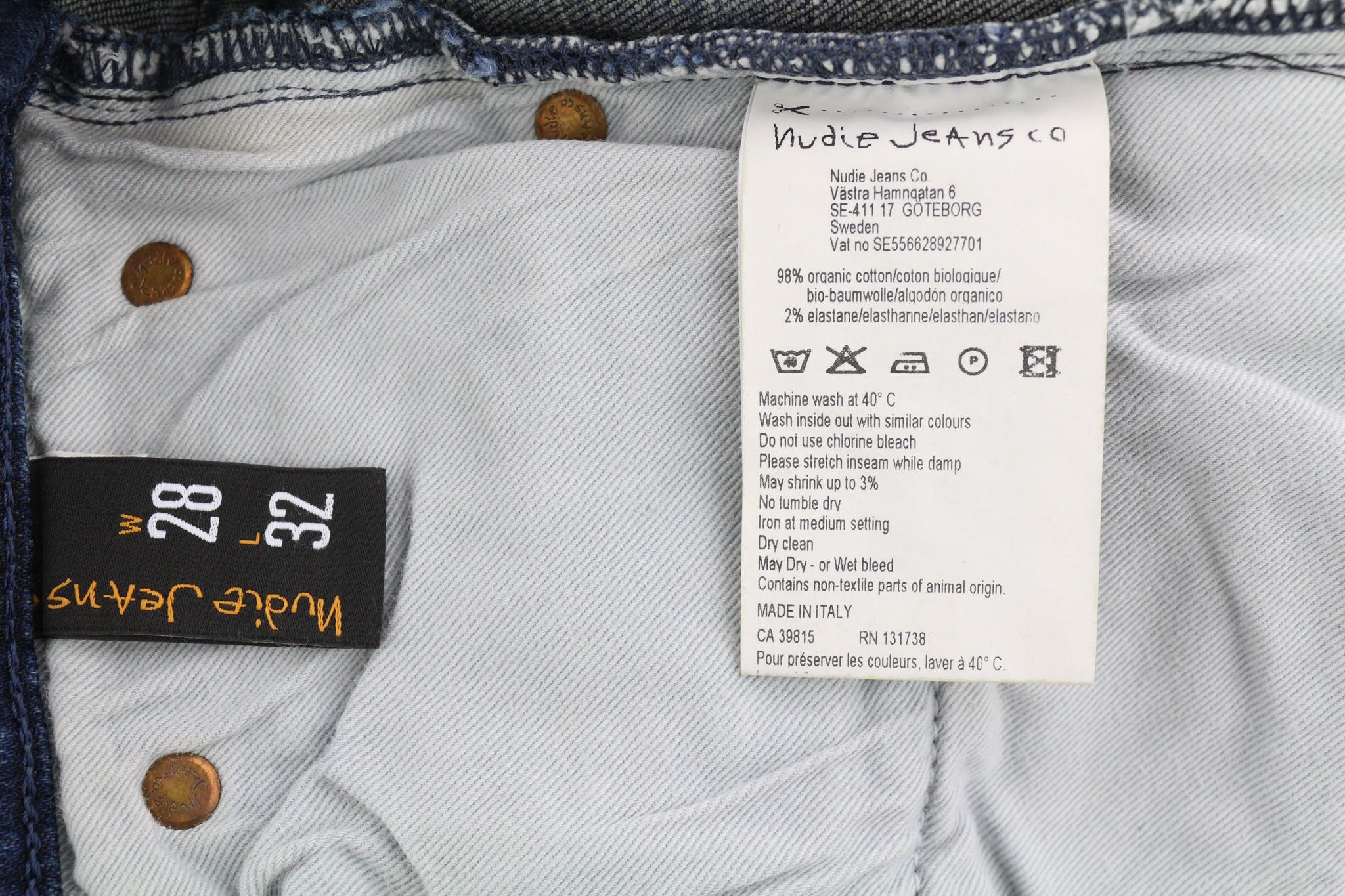Nudie Jeans HIGH KAI W28/L32 Navy Falls Organic Zip Fly 82675 Size US 28 / EU 44 - 6 Thumbnail