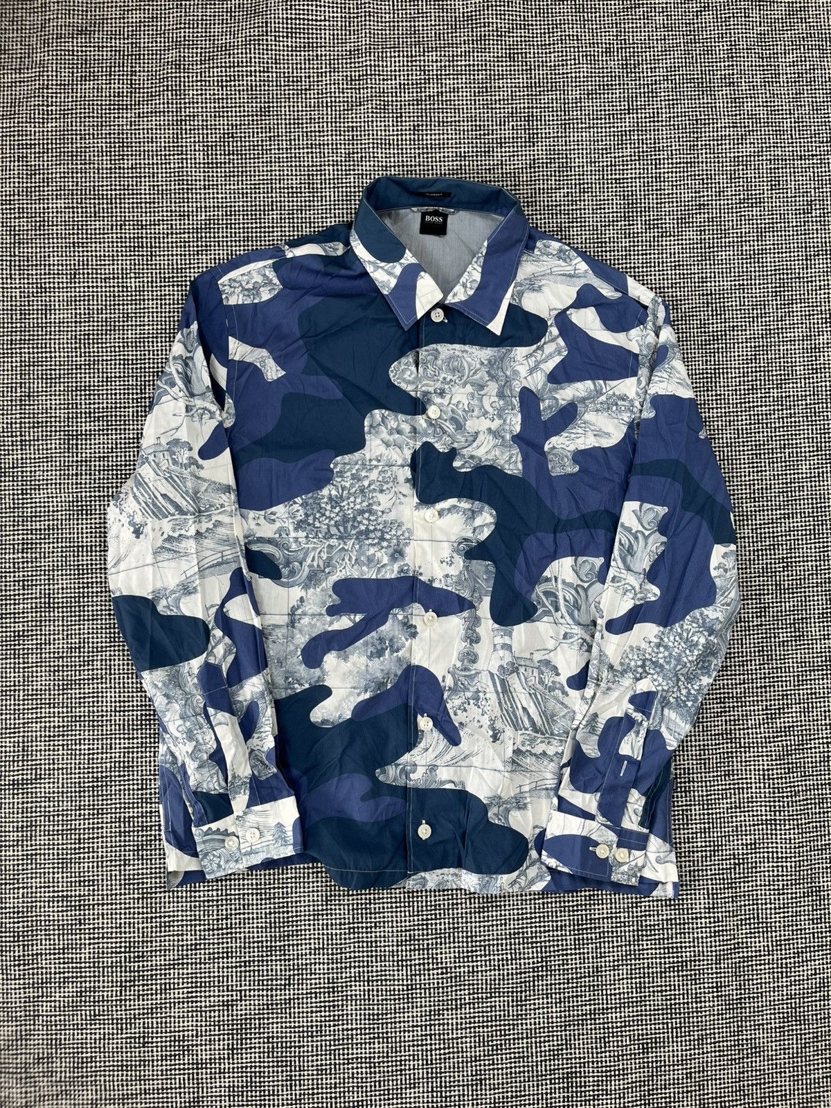Designer × Hugo Boss Hugo Boss crazy print relaxed long sleeve shirt designer Size US XL / EU 56 / 4 - 1 Thumbnail