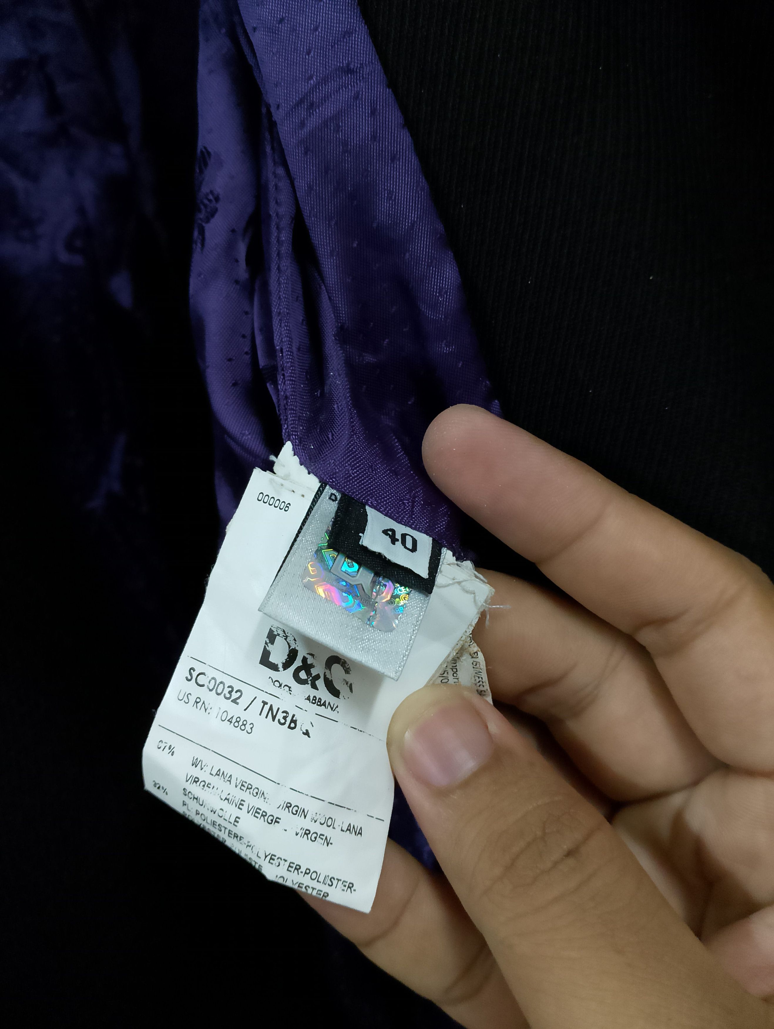 Dolce & Gabbana Vintage D&G Black Wool Trench Coat Purple Monogram Lining Size S / US 4 / IT 40 - 8 Thumbnail