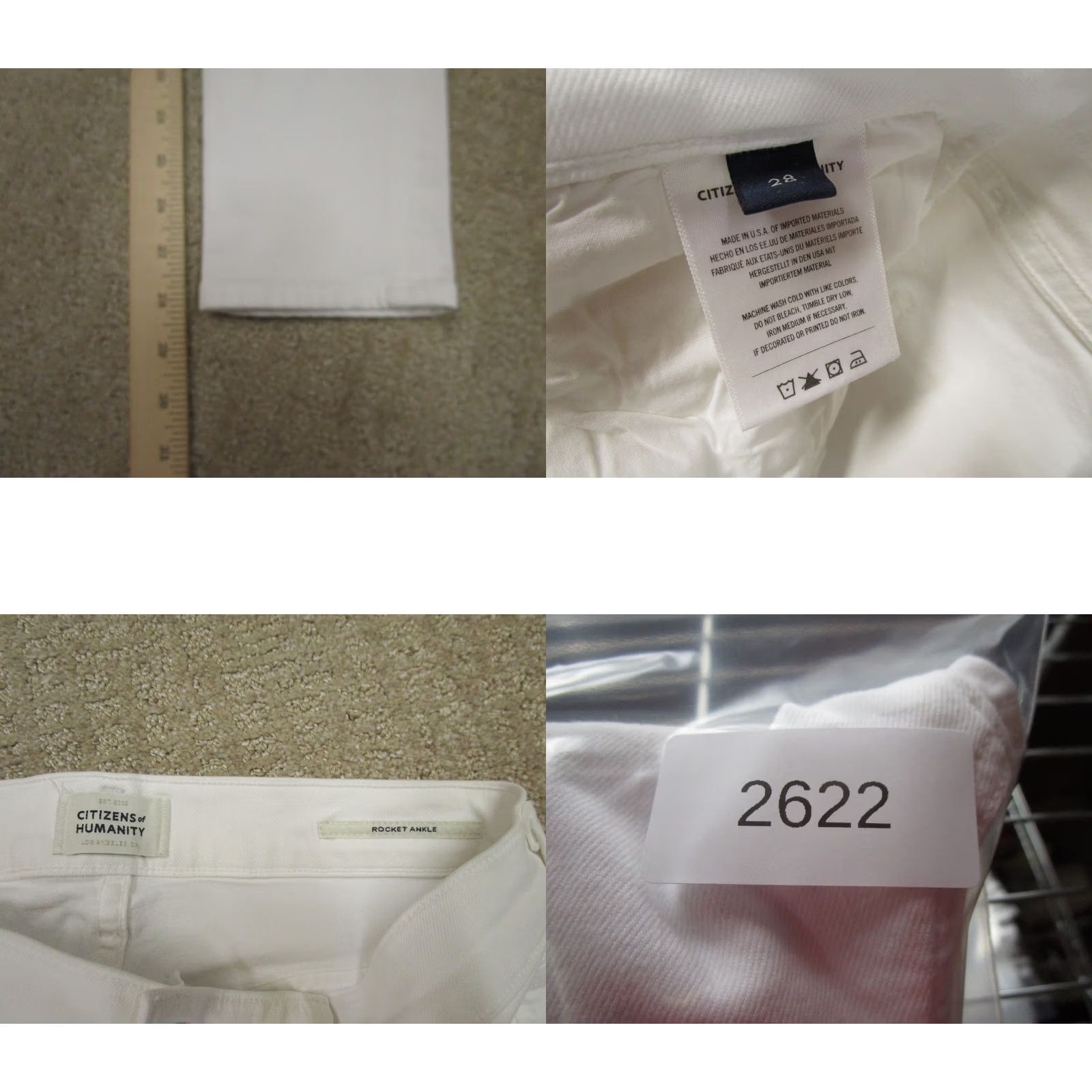 Citizens Of Humanity Citizens of Humanity Jeans Women 28 White High Rise Rocket Ankle Skinny Pants Size 28" / US 6 / IT 42 - 8 Thumbnail