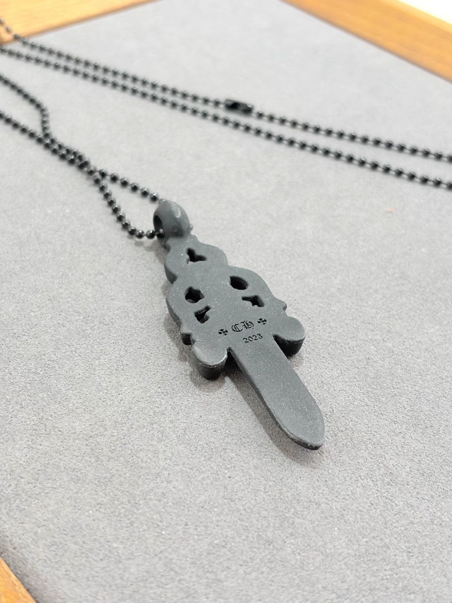 Chrome Hearts Black Design Pendant Necklace Size ONE SIZE - 3 Thumbnail
