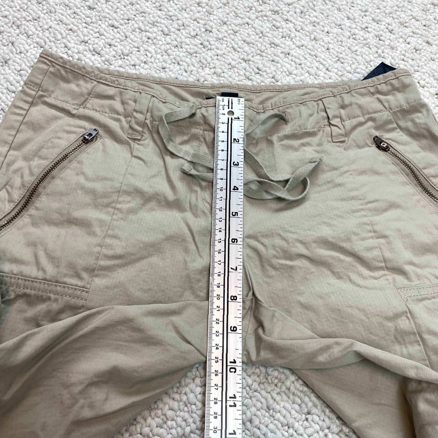 Tommy Hilfiger VINTAGE Tommy Hilfiger Ankle Pants Womens 4 Beige Zip Pockets Cotton Straight 32x25 Size 27" / US 4 / IT 40 - 4 Thumbnail
