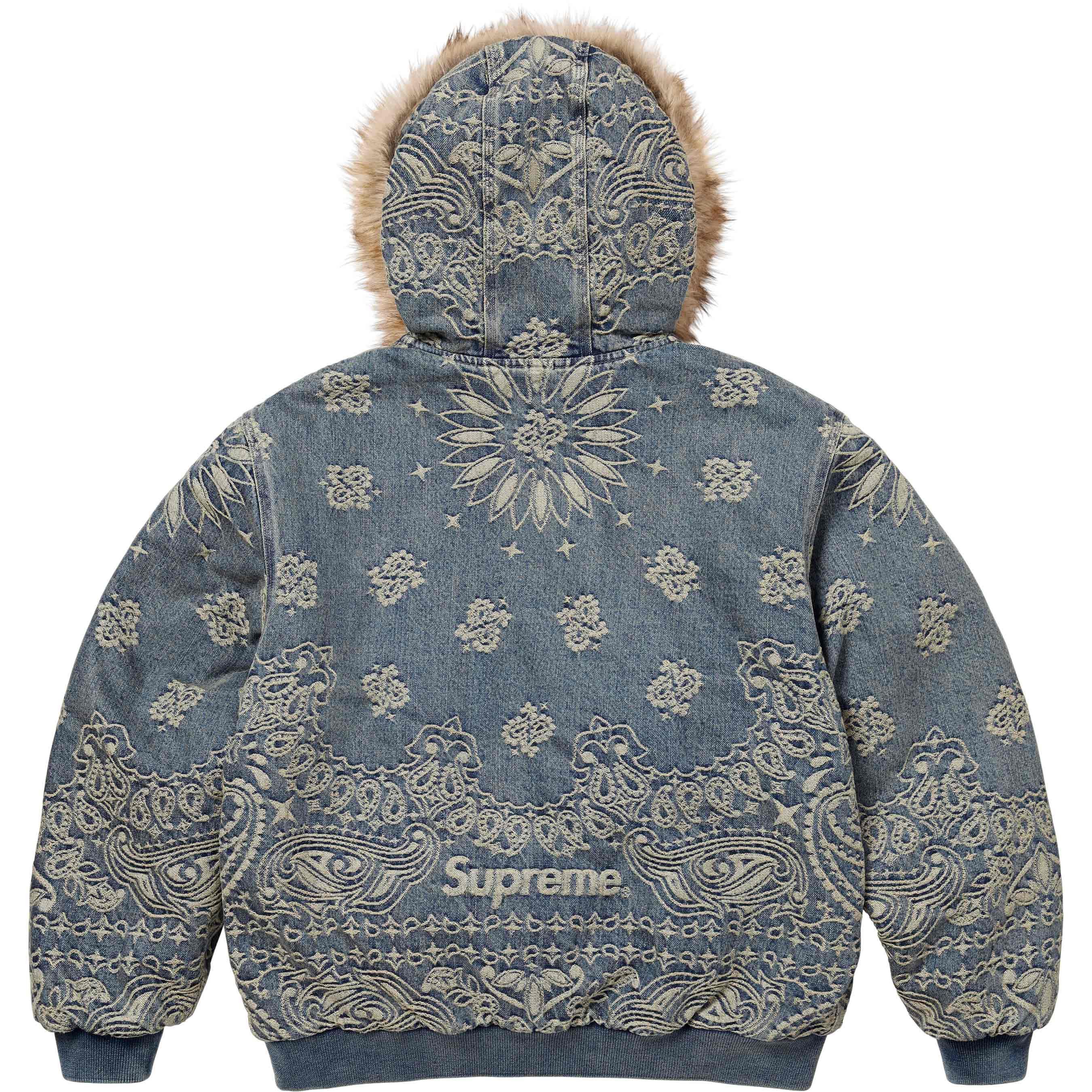 Supreme Supreme Bandana Jacquard Denim Hooded Work Jacket Size US XL / EU 56 / 4 - 3 Thumbnail