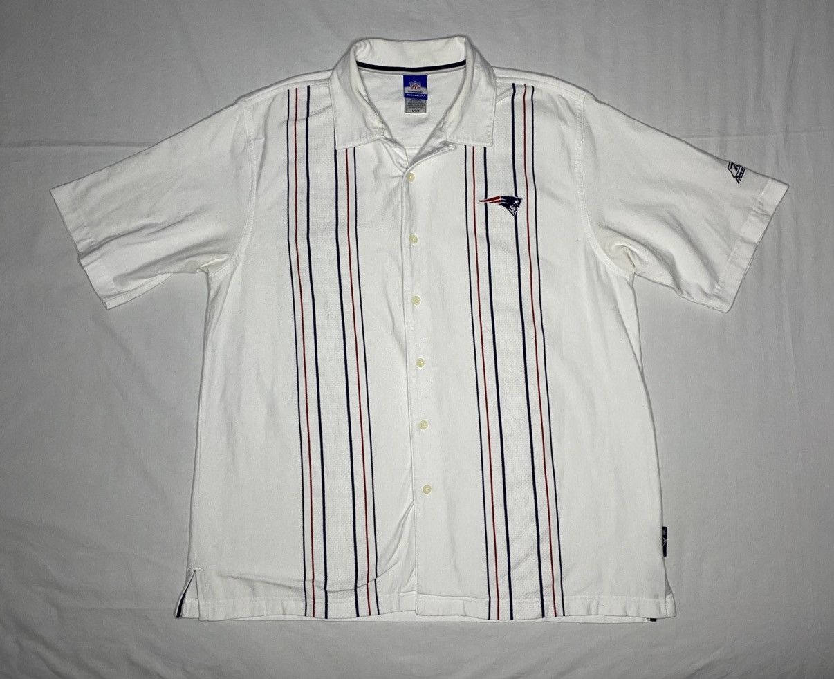 NFL Y2k New England Patriots Button Down Shirt Striped Reebok Size US L / EU 52-54 / 3 - 1 Thumbnail