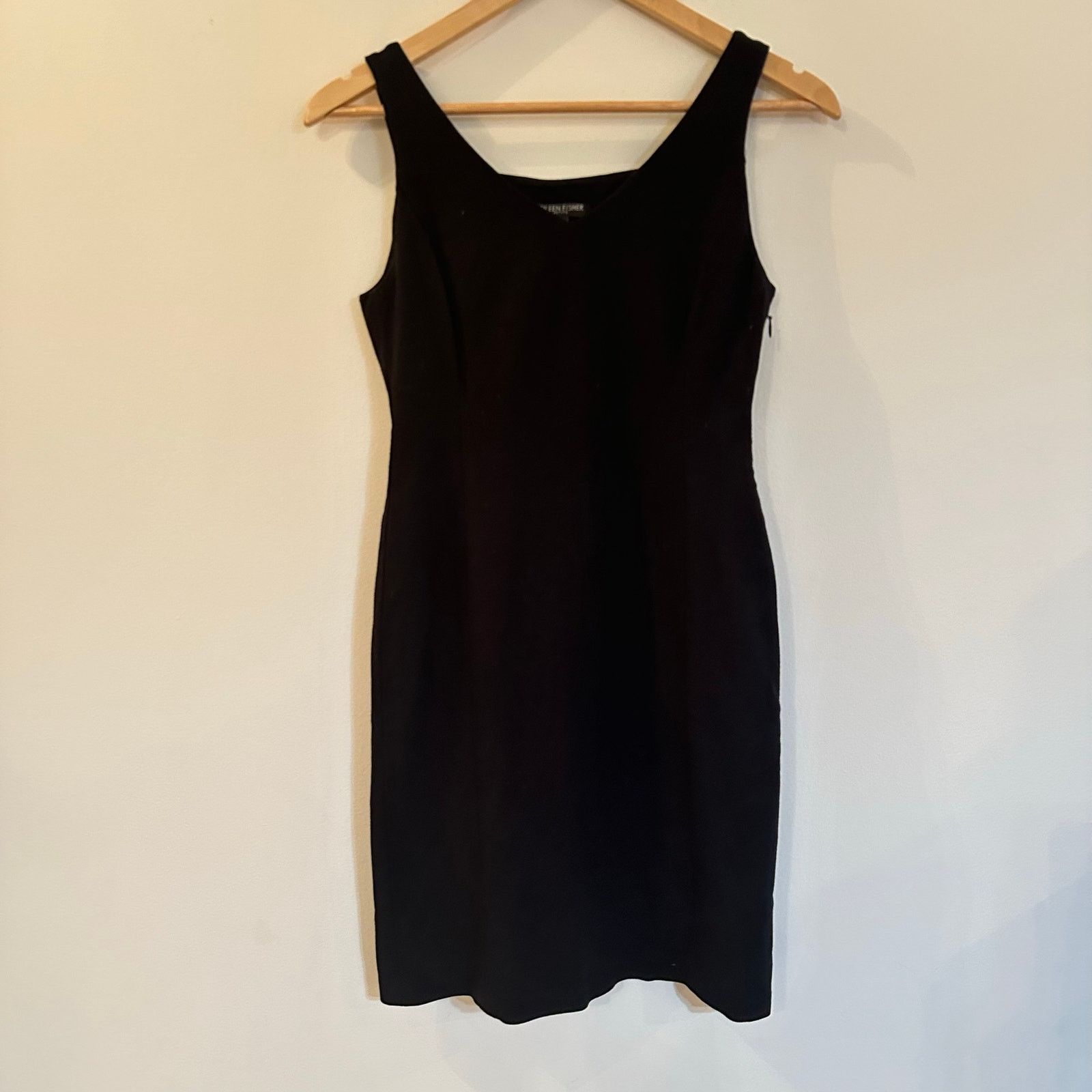Eileen Fisher Eileen Fisher Black Ponte Knit V Neck Dress Sleeveless Sz PP Size XS / US 0-2 / IT 36-38 - 2 Thumbnail