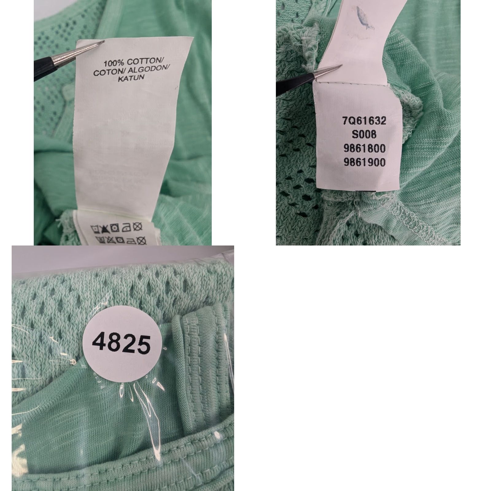 Lucky Brand Lucky Brand Calistoga Crochet Back Aqua Green Split-neck Top Women's Size 2X Size XXL / US 16-18 / IT 52-54 - 8 Thumbnail