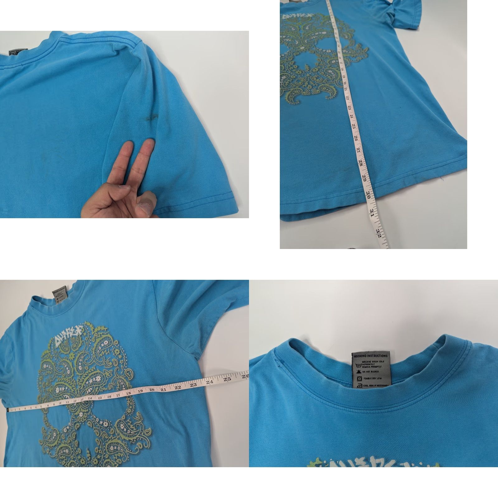 Avirex VINTAGE Avirex T-Shirt Men Blue 2XL Short Sleeve Sugar Skull Graphic Tee 100% Cotton Punk Pop Culture Size US XXL / EU 58 / 5 - 8 Thumbnail