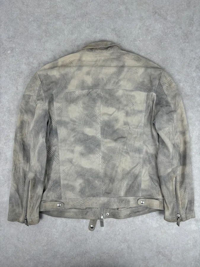 Giorgio Armani SS2012 Giorgio Armani Beige Grey Eroded Suede Leather Brut Jacket Size US L / EU 52-54 / 3 - 5 Thumbnail