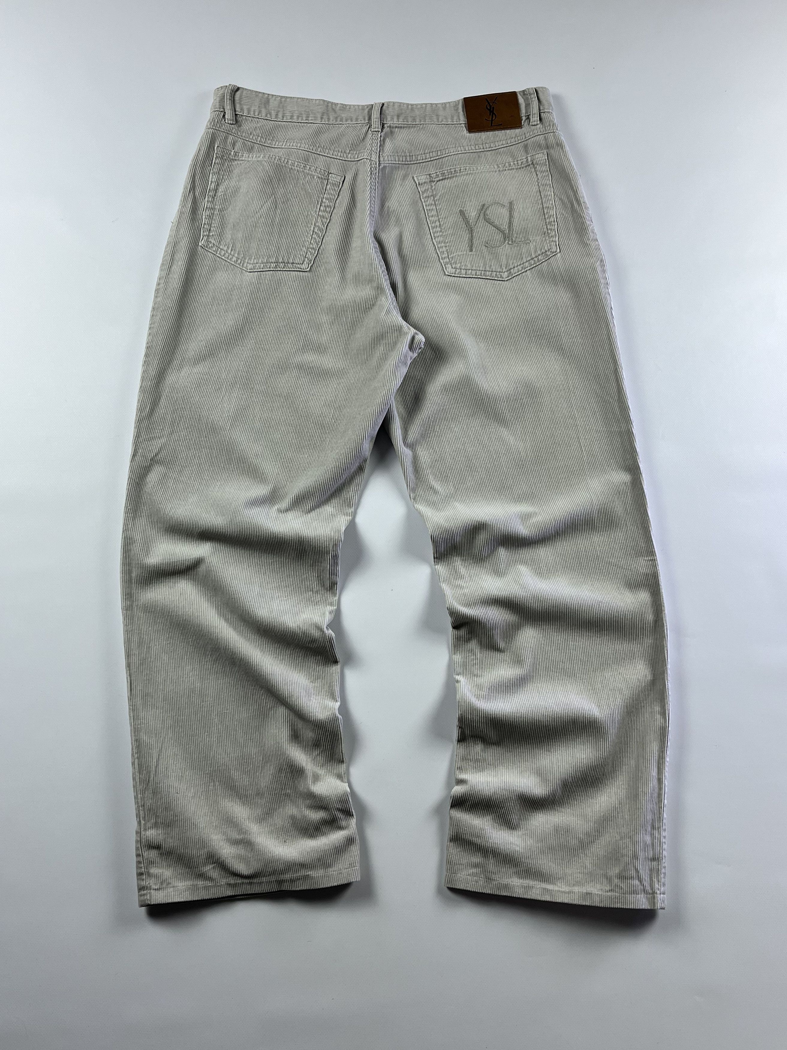 Vintage × Yves Saint Laurent 90s Yves Saint Laurent Vintage YSL Logo Velvet Pants Size US 34 / EU 50 - 1 Thumbnail