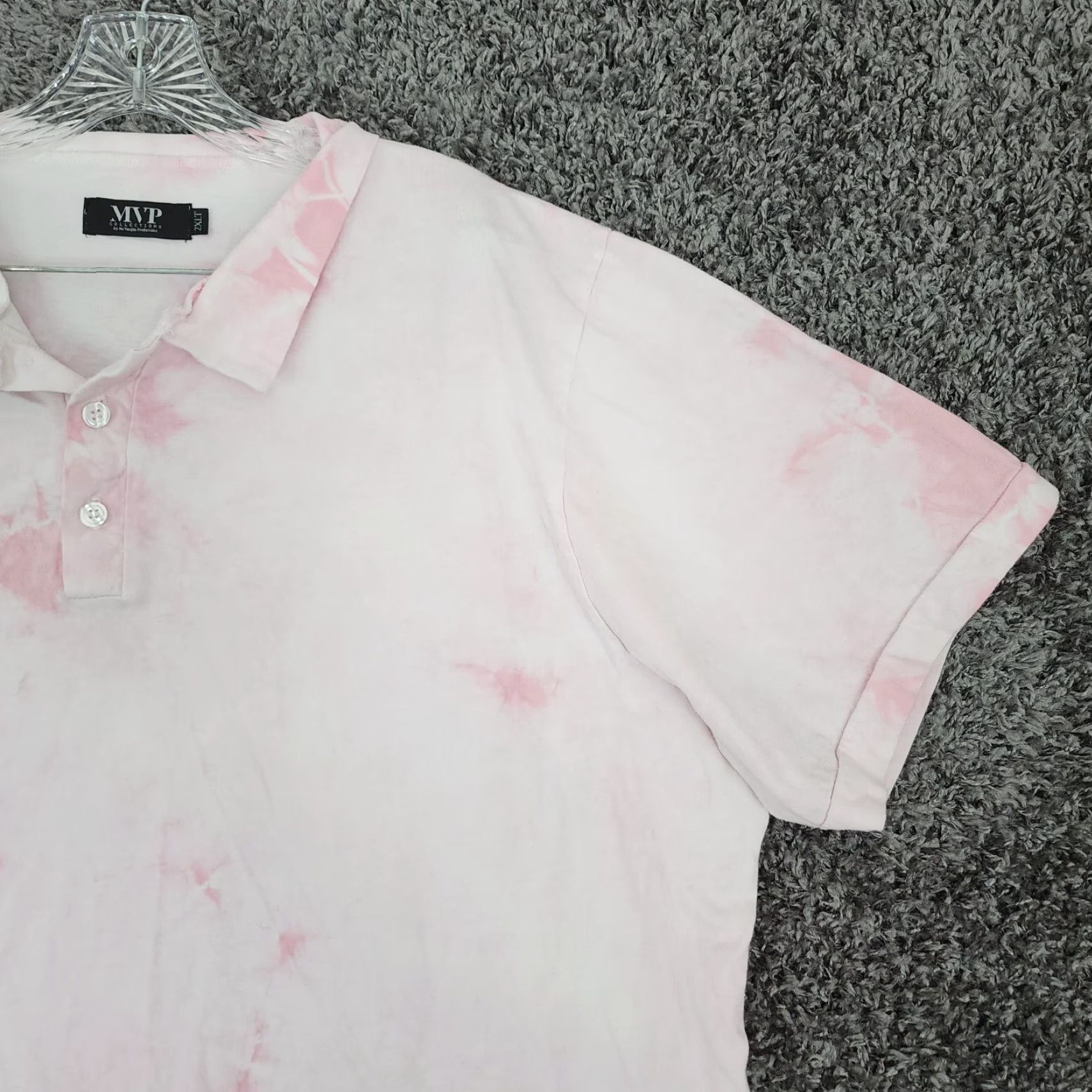 Vintage VINTAGE MVP Polo Shirt 2XLT Pink Tie Dye Short Sleeve Mens Big & Tall Size US XXL / EU 58 / 5 - 3 Thumbnail