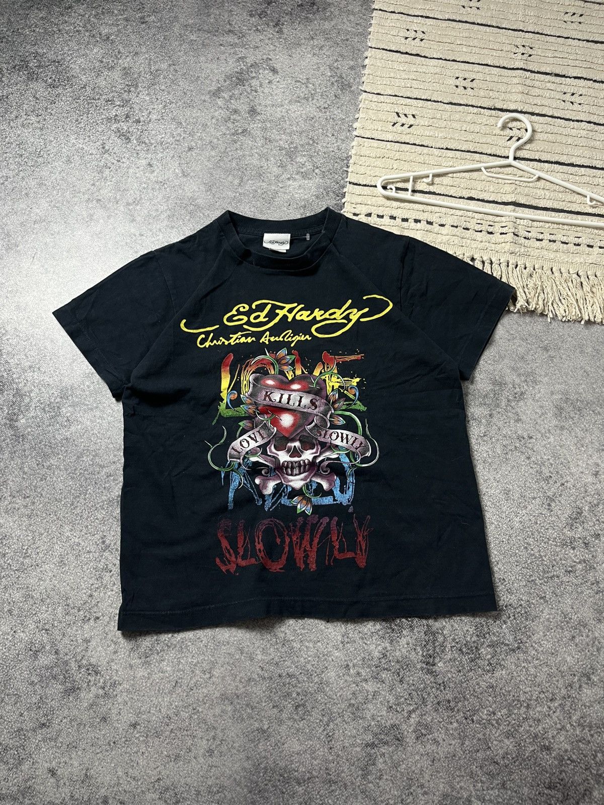 Ed Hardy 🔥00’S ED HARDY CROPPED BOXY FULL PRINTED T SHIRT 00’S TEE Size US M / EU 48-50 / 2 - 3 Thumbnail