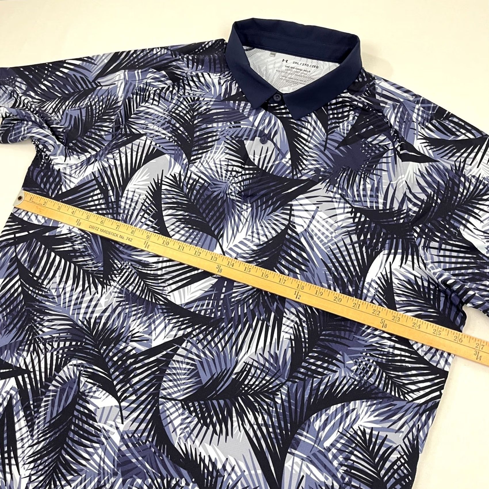 Under Armour Under Armour Iso Chill Polo Shirt Mens 2XL Blue Floral Hawaiian Performance Golf Shirt Size US XXL / EU 58 / 5 - 6 Thumbnail