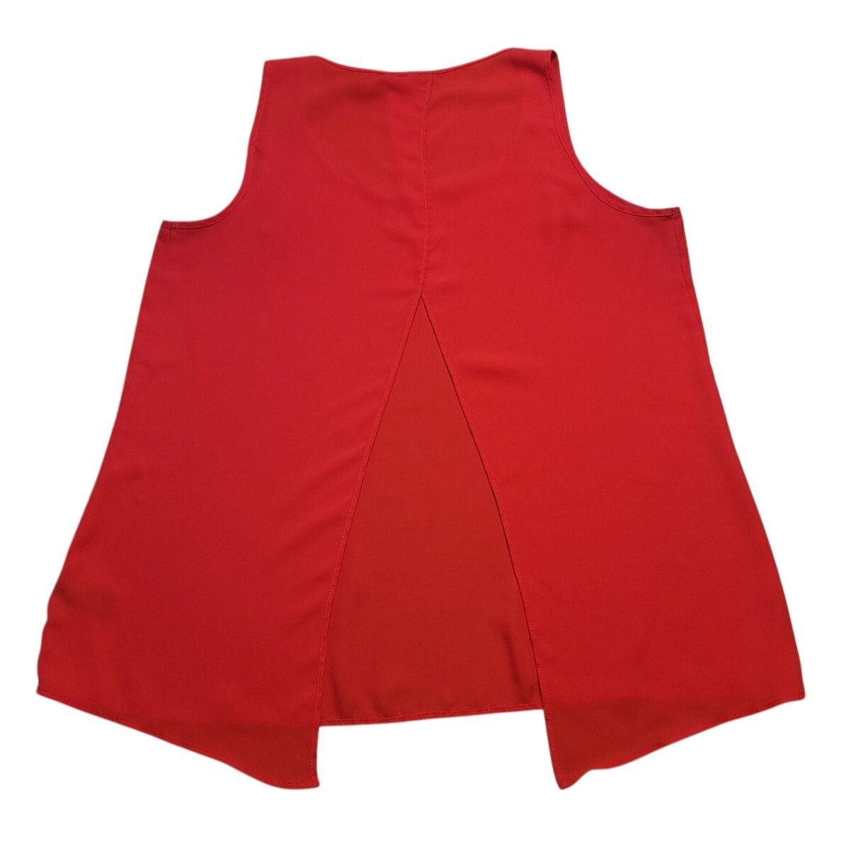 Express Express Red Sleeveless Split Back Blouse L EUC Size L / US 10 / IT 46 - 3 Thumbnail
