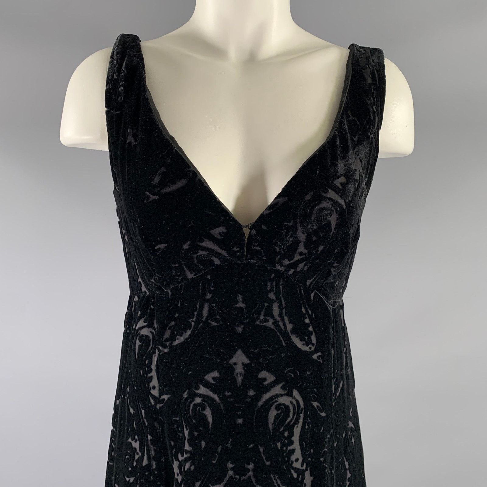 Nanette Lepore NANETTE LEPORE Size 2 Black Silk Paisley Maxi Long Dress Size XS / US 0-2 / IT 36-38 - 2 Thumbnail