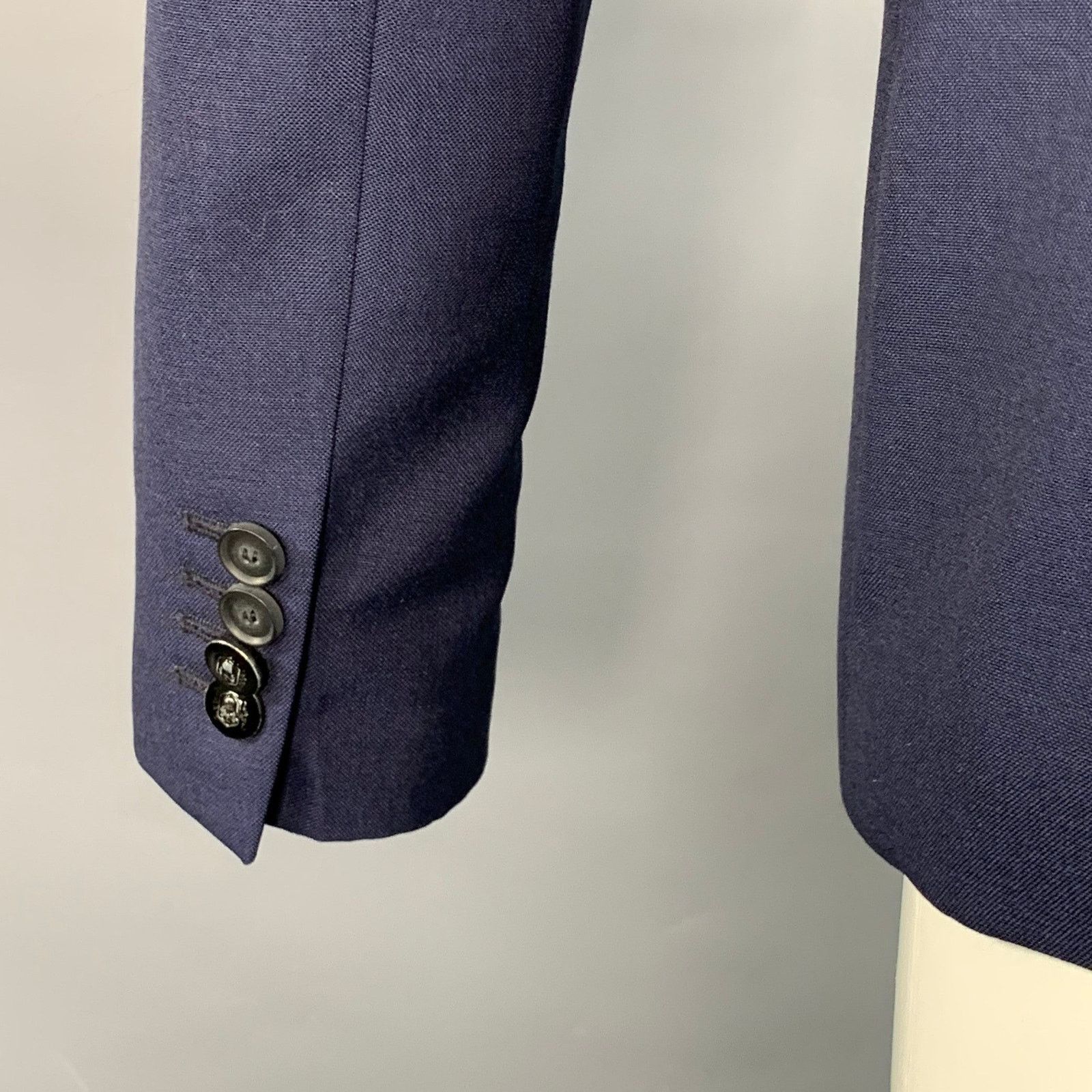 The Kooples THE KOOPLES Size 34 Navy Wool Notch Lapel Sport Coat Size 34R - 3 Thumbnail