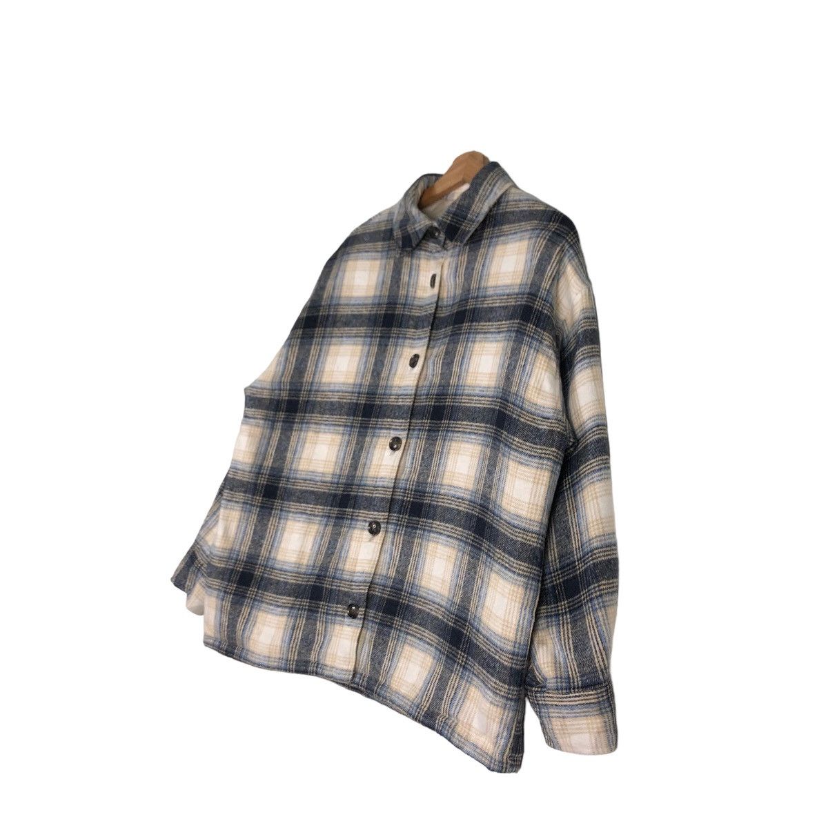 Japanese Brand Vtg Wool Flannel Jacket Worker Lunacion Issey Miyake Tartan Size US L / EU 52-54 / 3 - 2 Thumbnail