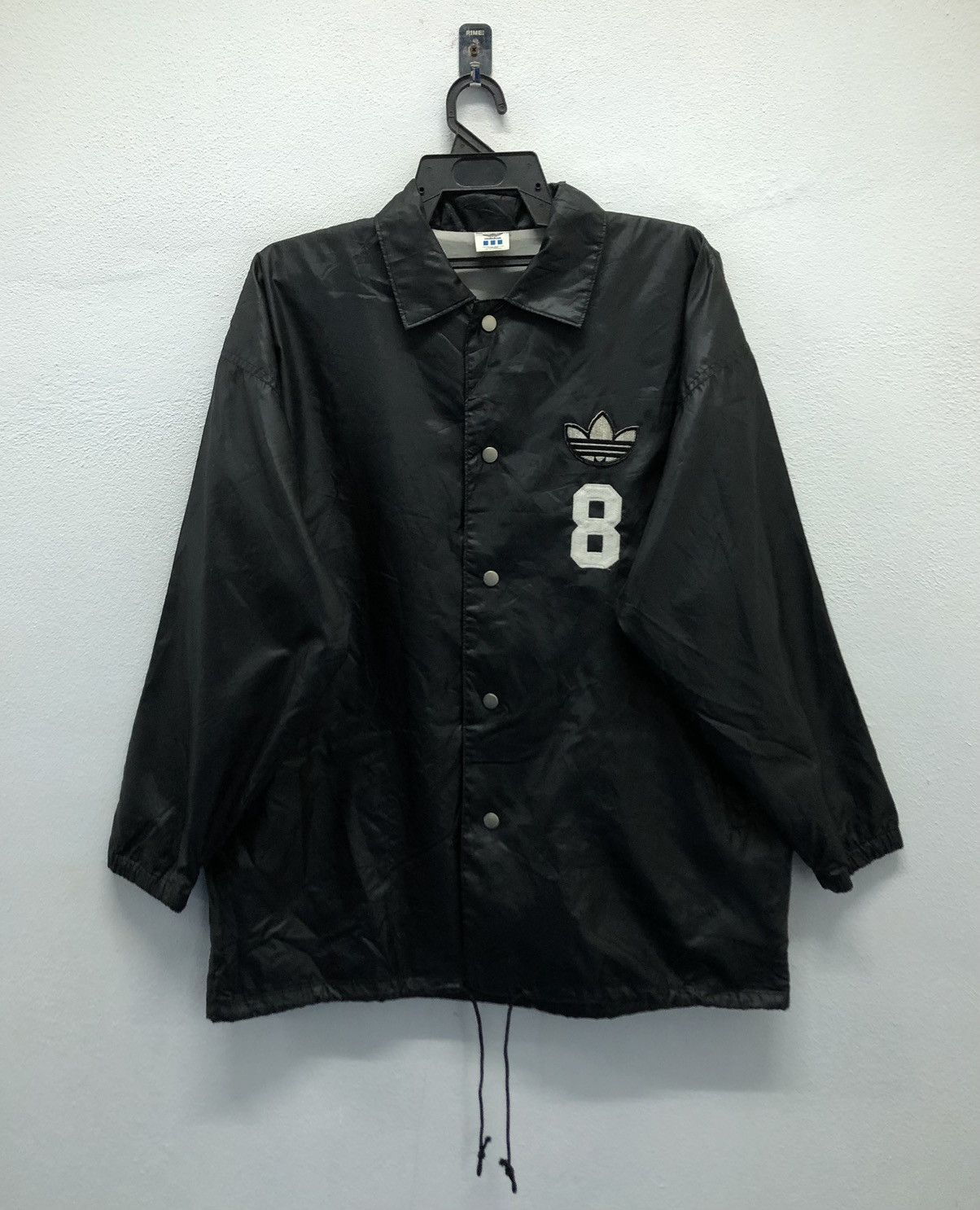 Adidas × Vintage Vintage Adidas Trefoil Coach Jacket Black Size 86-3 (JASPO) Size US XL / EU 56 / 4 - 1 Thumbnail