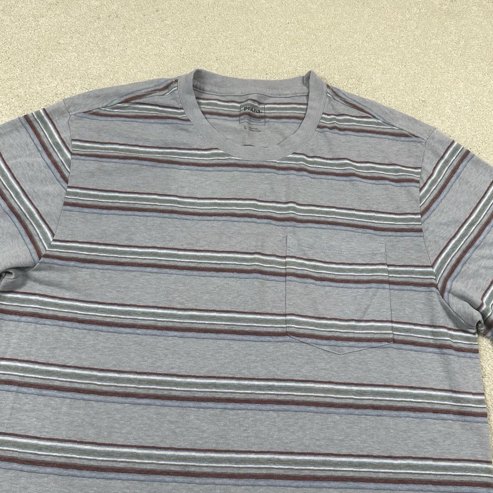 Prana Prana T Shirt Mens Large Gray Striped Outdoor Hiking Hemp Blend Shirt Mens Large Gray Striped Outdoor Hiking Hemp Blend Size US L / EU 52-54 / 3 - 3 Thumbnail